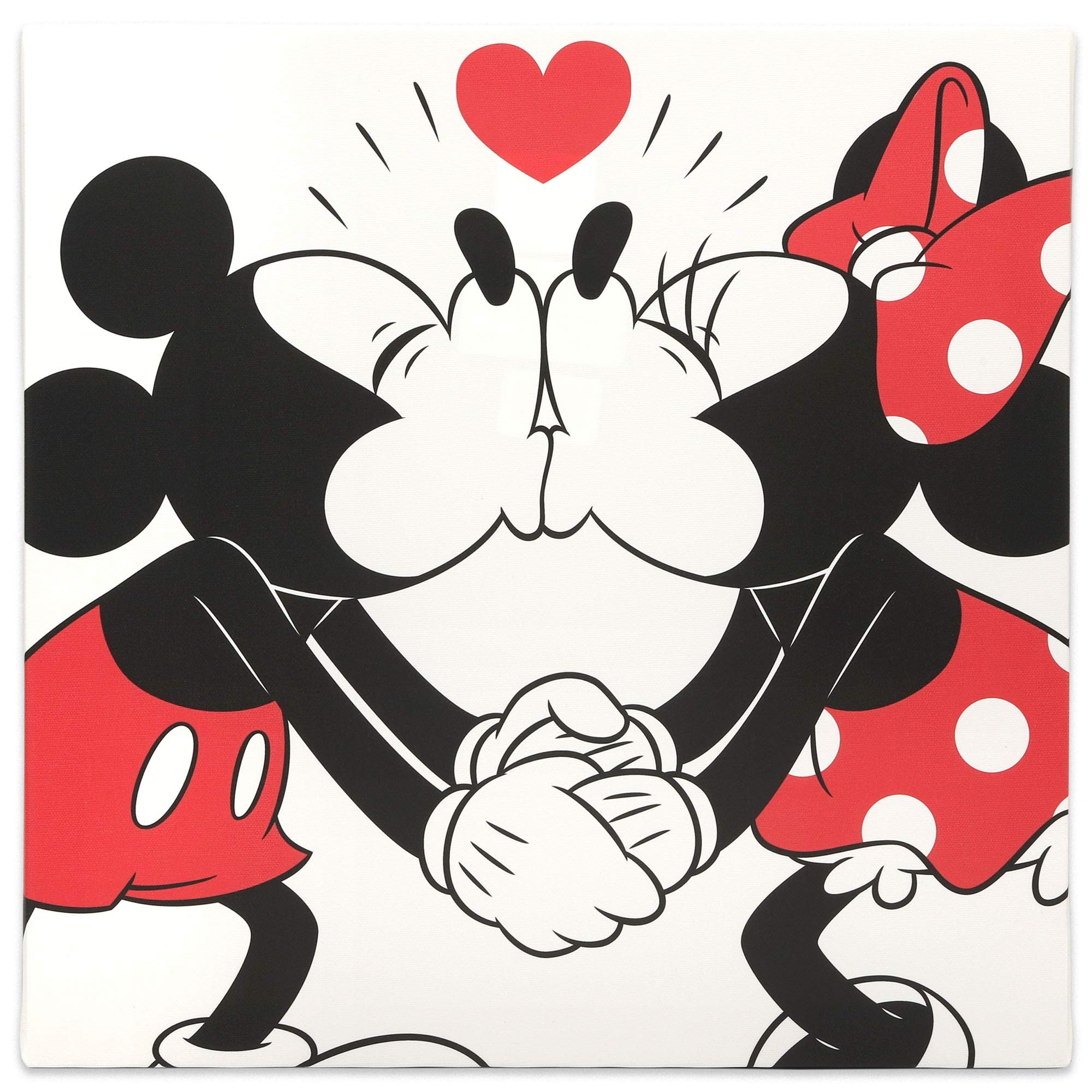 Amazon Open Road Brands Disney Mickey And Minnie Kiss Gallery Wrapped Canvas Wall Decor Classic Mickey Mouse Painting For Home Decorating Posters Prints
