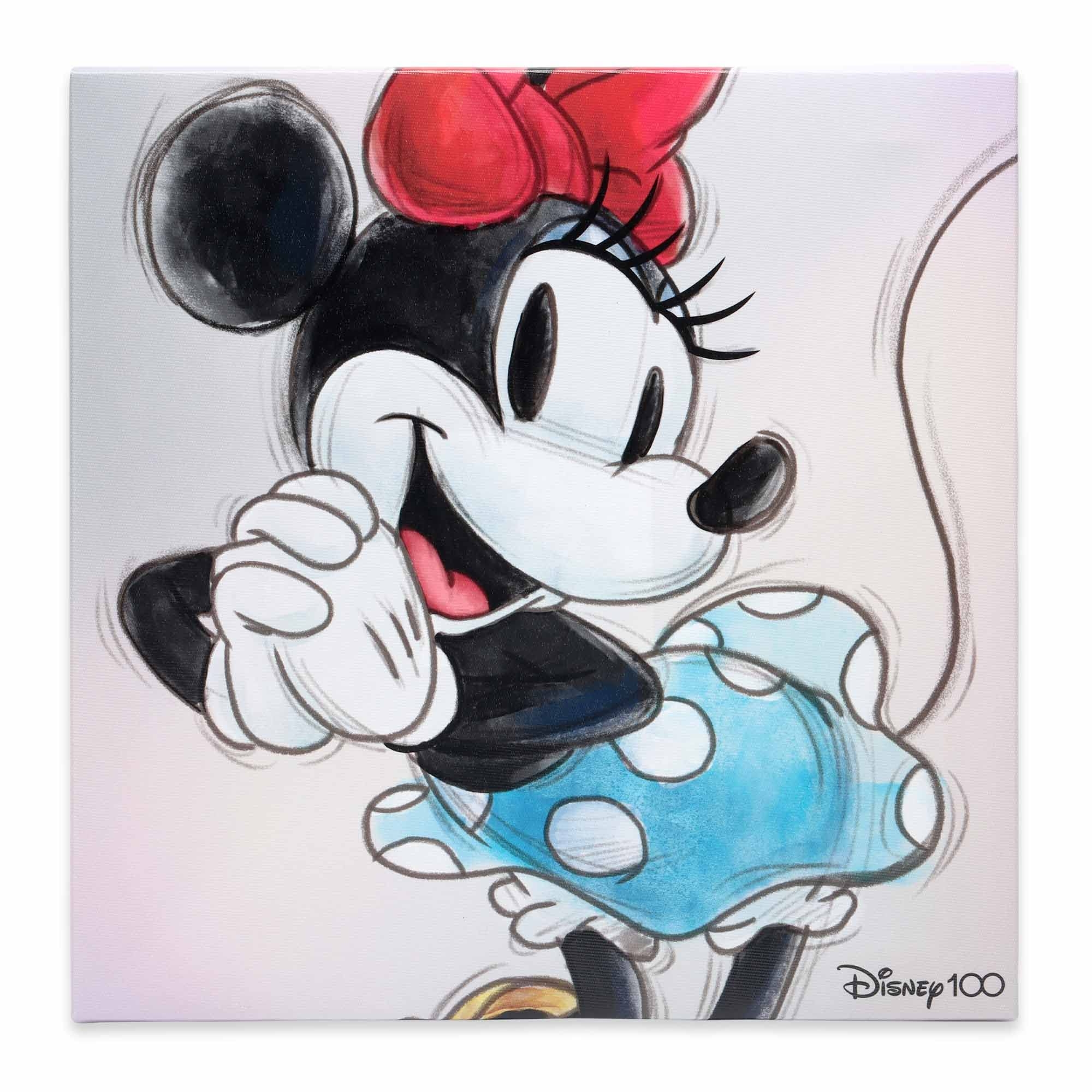 Amazon Open Road Brands Disney Minnie Mouse Sketch Gallery Wrapped Canvas Wall Decor Classic Minnie Mouse Wall Art For Home Posters Prints