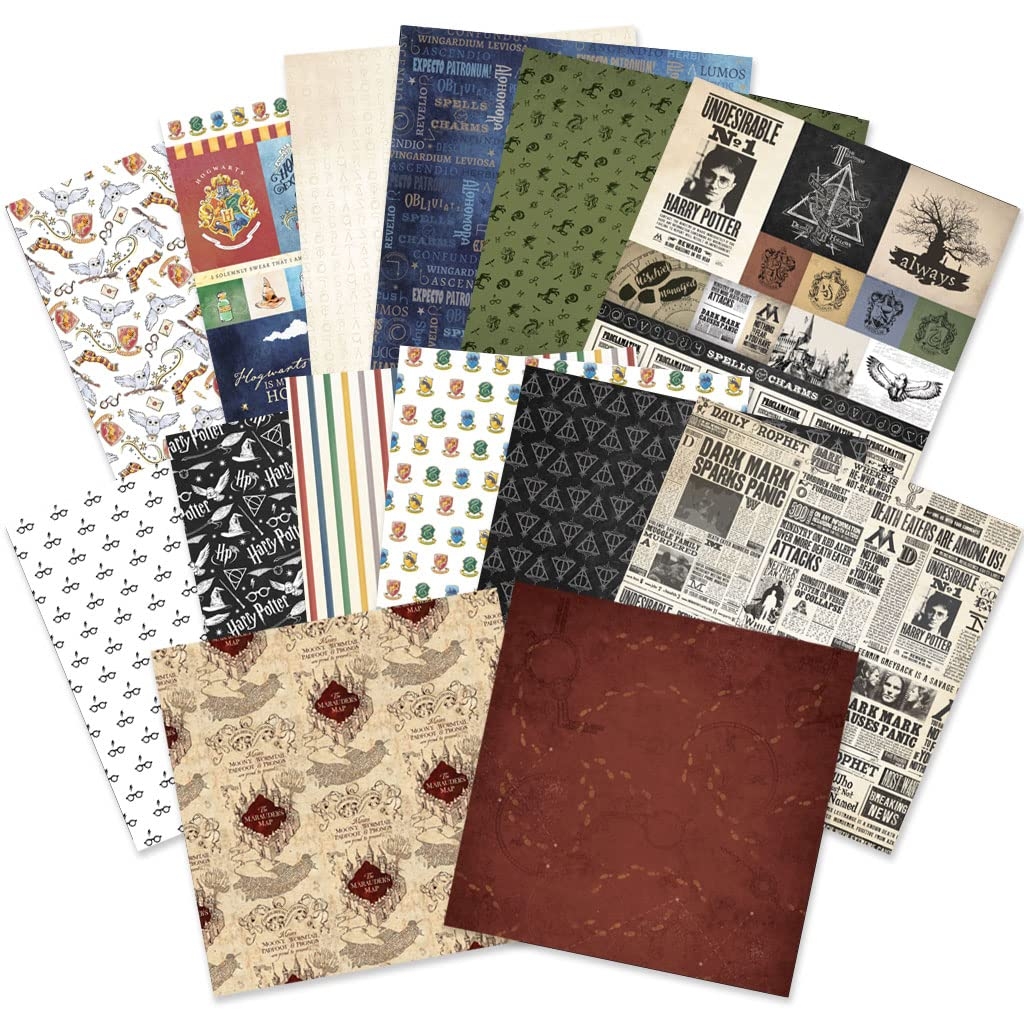 Amazon Paper House Productions Harry Potter 12 X 12 14 Sheet Decorative Double Sided Paper Pack For Scrapbooking And Crafts Icons