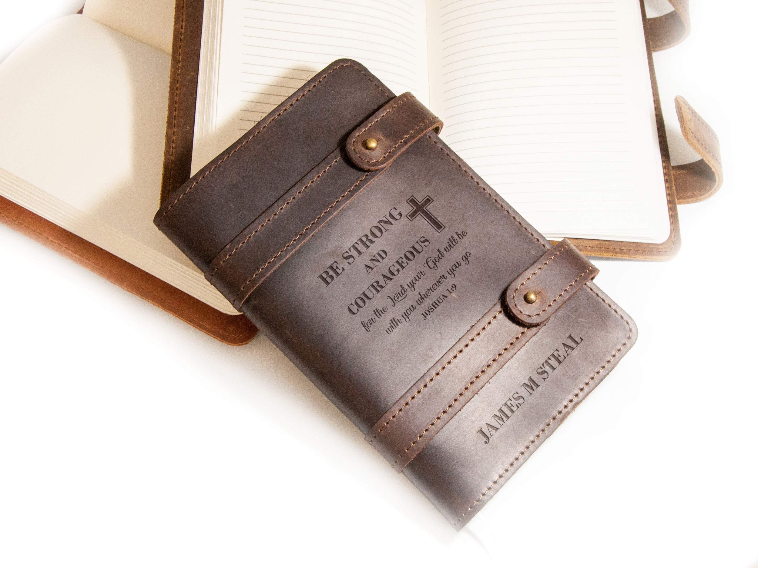Amazon Personalized Leather Journal Prayer Journal Bible Study Journal Mens Leather Journal Custom Notebook Cover Christian Gift For Man Or Woman Engraved Notebook Refillable Journal Office Products
