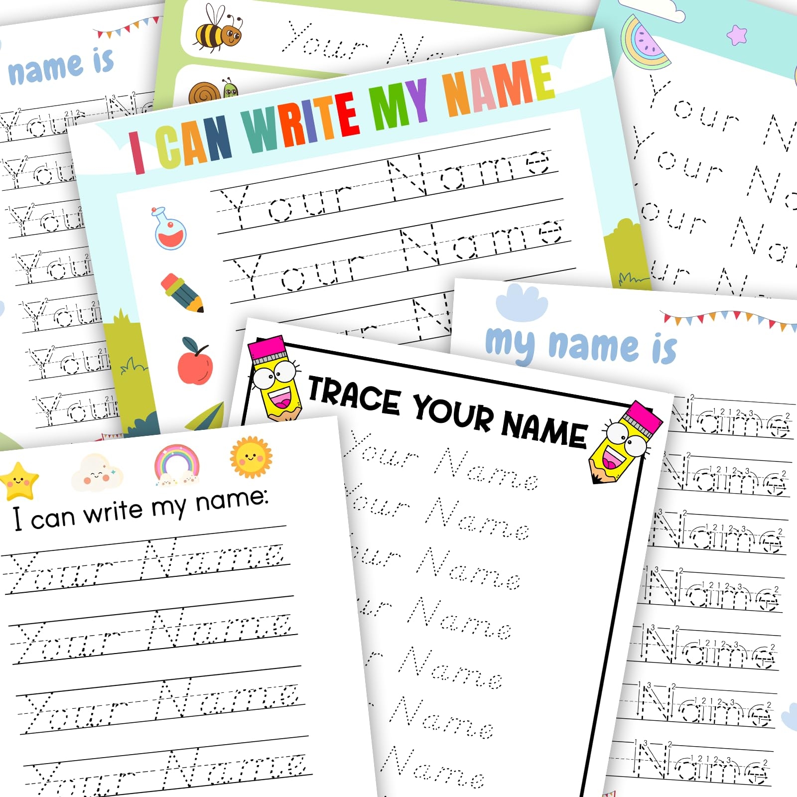 Amazon Personalized Name Writing Practice Cusotm Name Tracing Sheet A4 Size Paper Handwriting Practice For Preschool