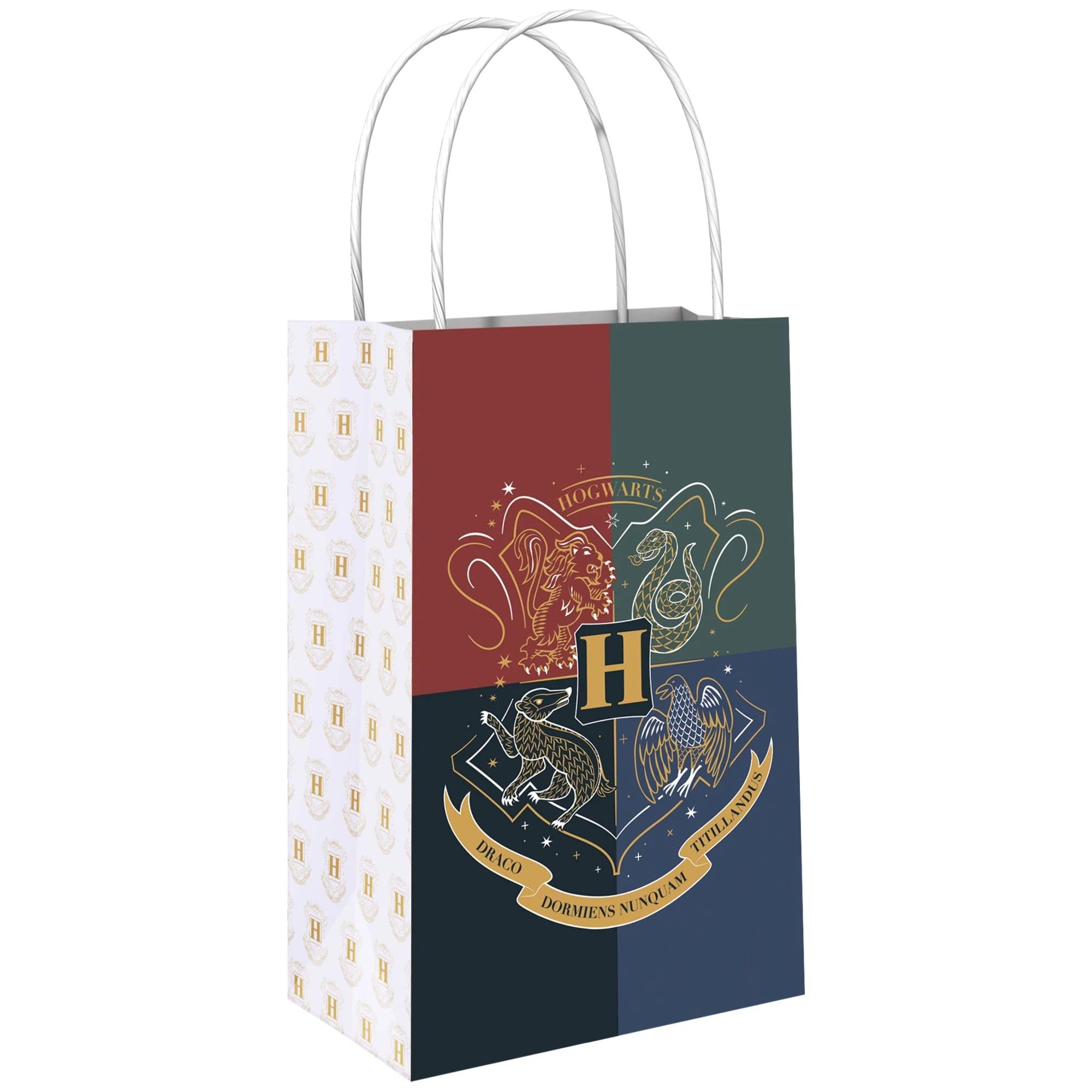 Amazon Printed Paper Kraft Bags 8 25 X 5 25 X 3 8 Pieces Perfect For Parties Gifts Goodies Harry Potter Hogwarts United Health Household