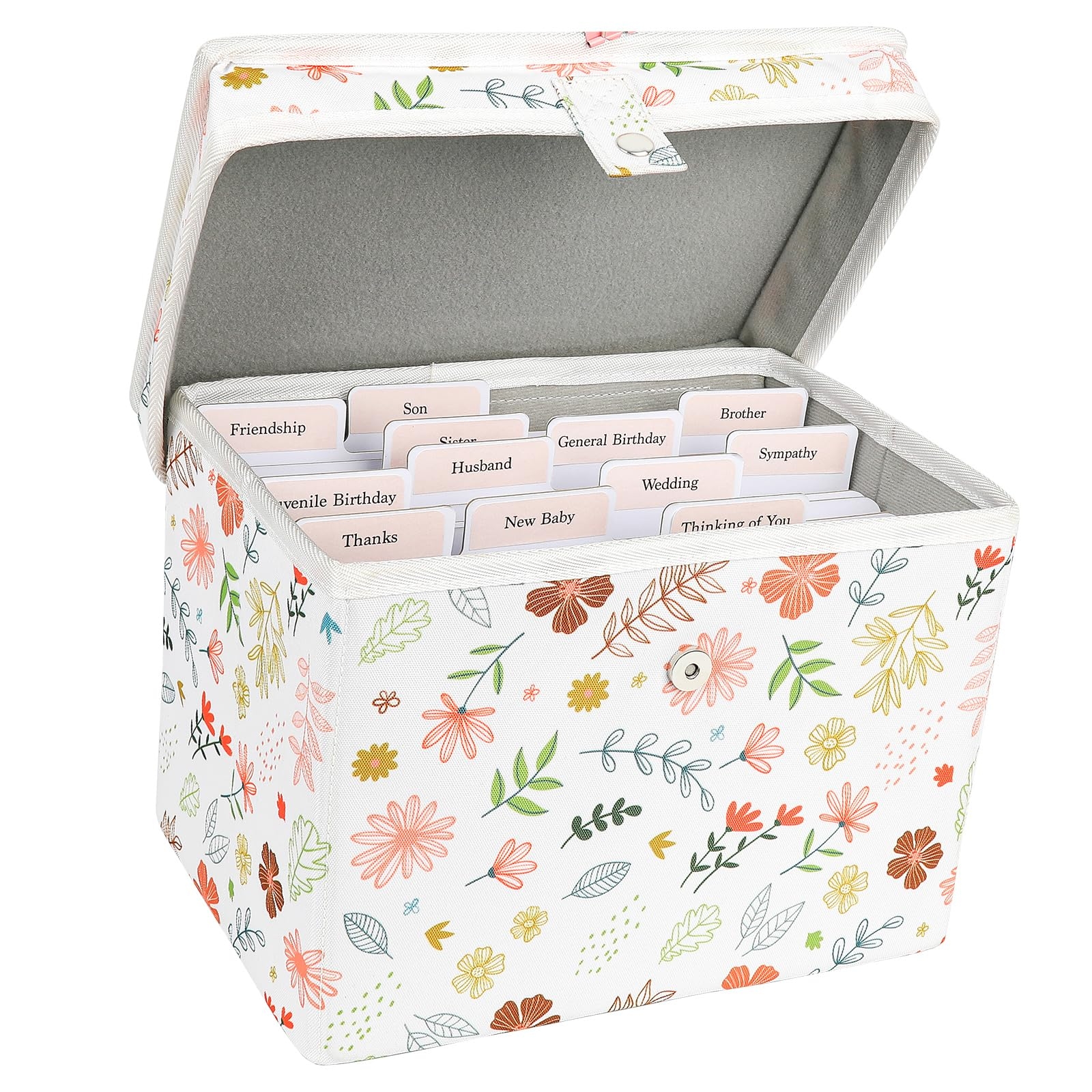 Amazon PZRLit Greeting Card Organizer Storage Box With 12 Removable Dividers Store 140 Cards Ideal For Photos Crafts Envelopes Scrapbooking Paper Stickers Holder Office Products