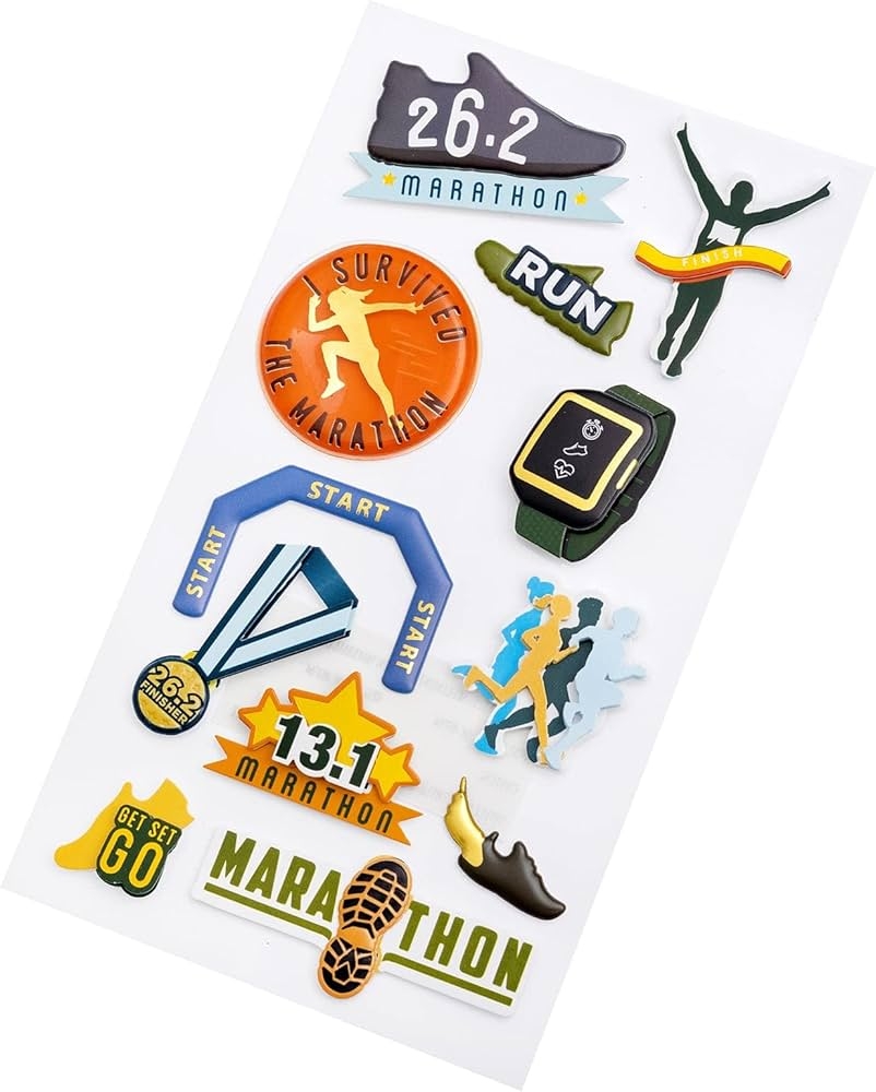 Amazon Recollections Marathon Running Stickers 12 Pack Office Products