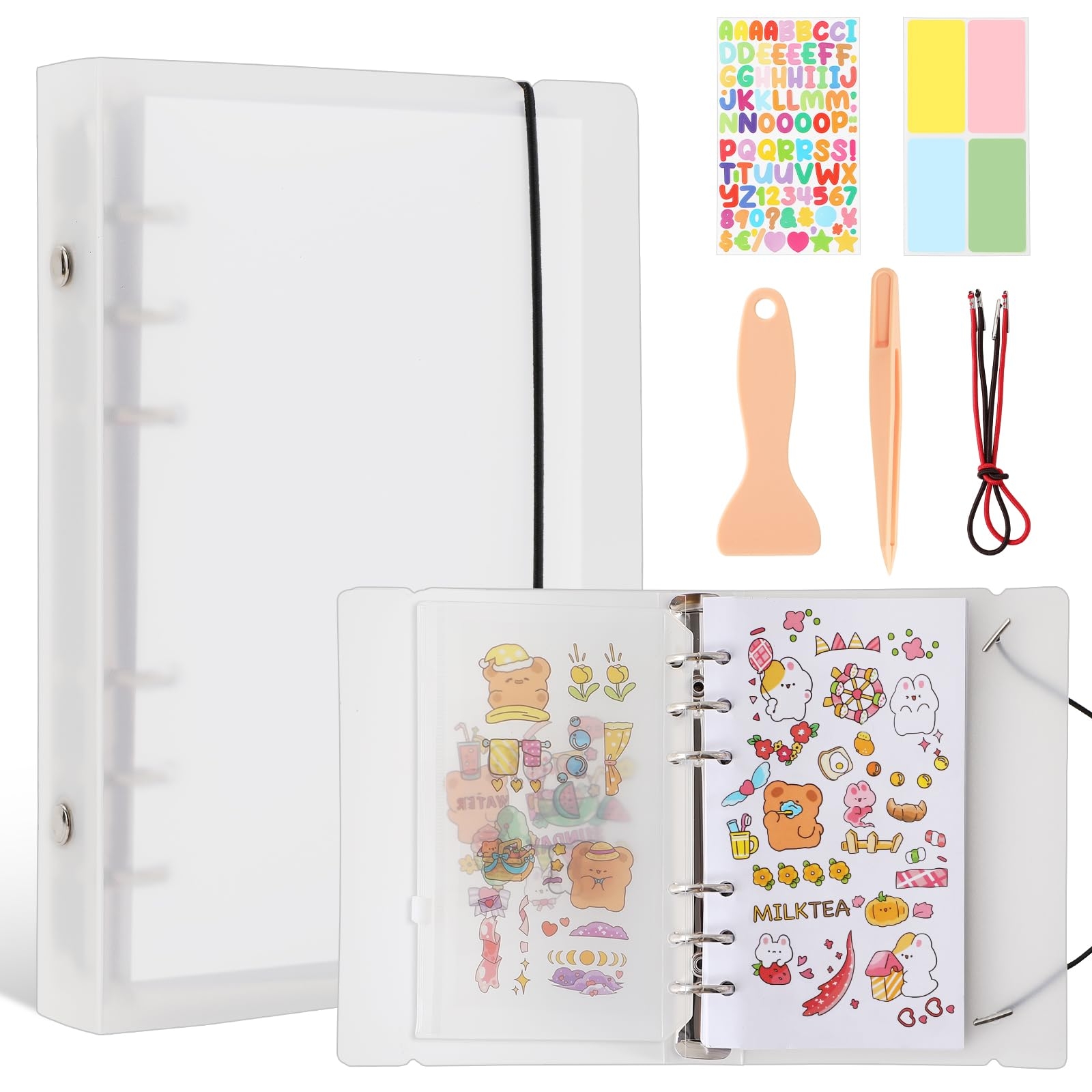 Amazon Reusable Sticker Book 100 Sheets Sticker Collecting Album With Tweezer Spatula Heart Label A6 Size Toys Games