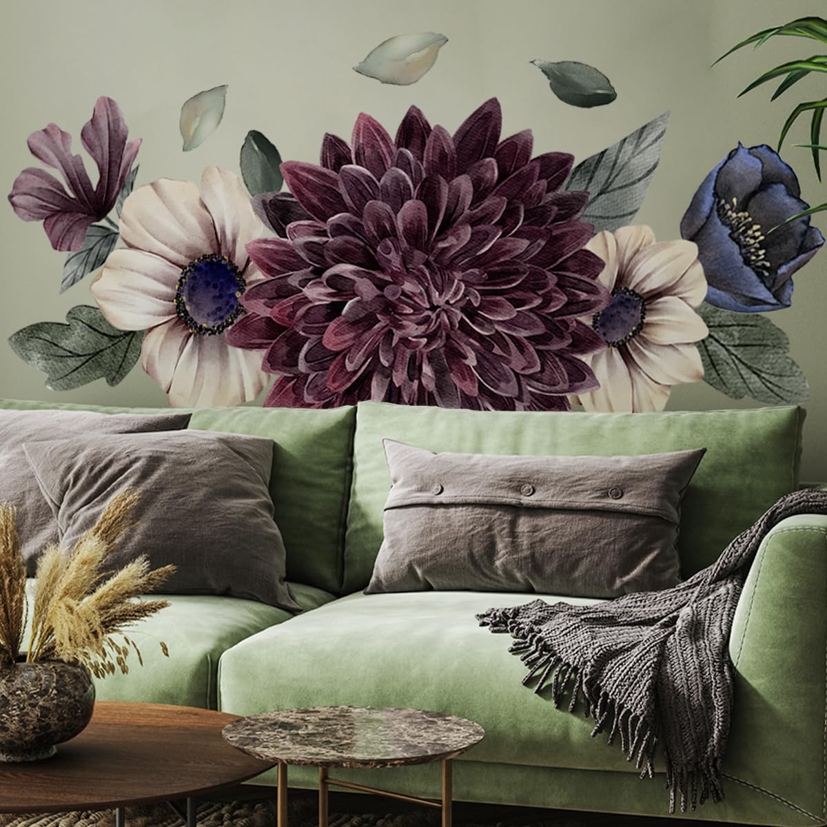 Amazon Runtoo Large Flower Wall Art Decals 3D Boho Fabric Floral Wall Stickers For Girls Bedroom Living Room Office Home Backdrop Decor Tools Home Improvement