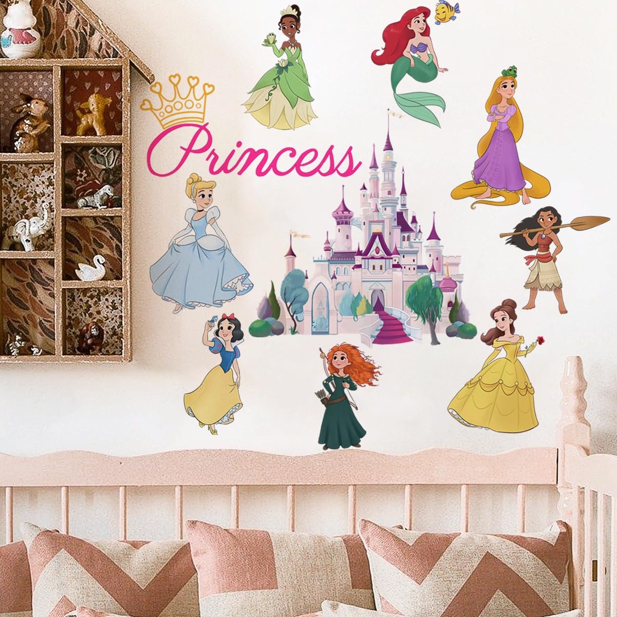 Amazon Runtoo Princess Wall Decals For Girls Bedroom Crown Castle Wall Art Stickers Kids Baby Nursery Home Decor Baby