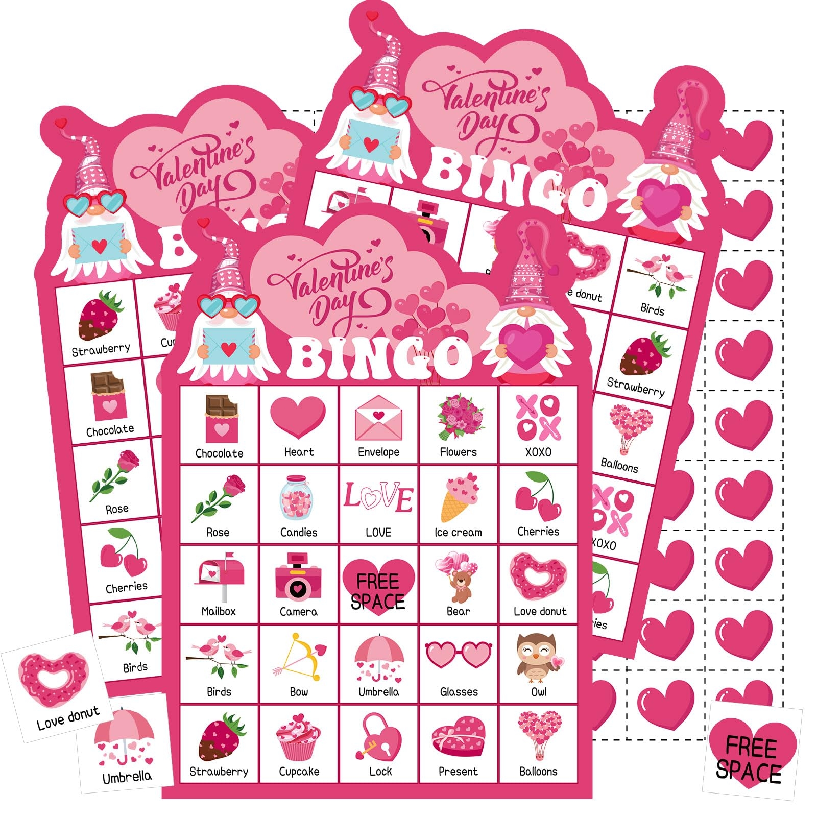 Amazon Shappy Valentines Day Bingo Game For Kids Adults 32 Players Valentine s Day Bingo Game Cards Kindergarten Family Group Party Favors Supplies Toys Games
