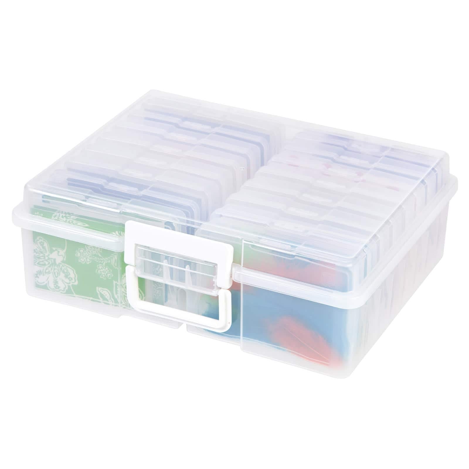 Amazon Simply Tidy Clear Plastic Photo Craft Keeper Box Acid Free Container Includes 16 Cases And Holds Up To 1 600 Photos Bulk 8 Pack Arts Crafts Sewing