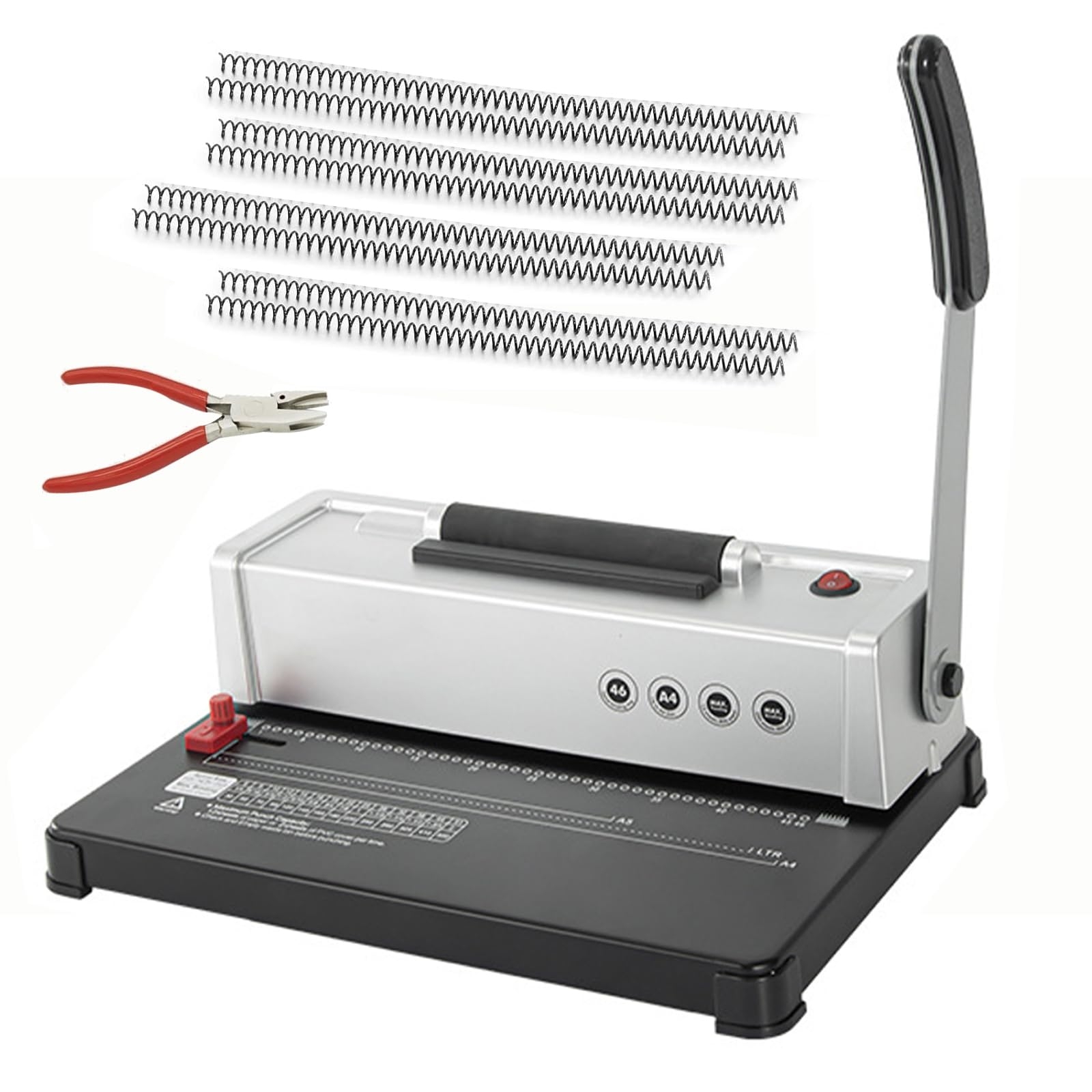 Amazon Spiral Binding Machine Hole Puncher A4 A5 Letter Size Binding Hole Punch With Adjustable And Margins Heavy Duty Book Binding Kits With 100 Pcs 5 16 Coils Pliers Office Products