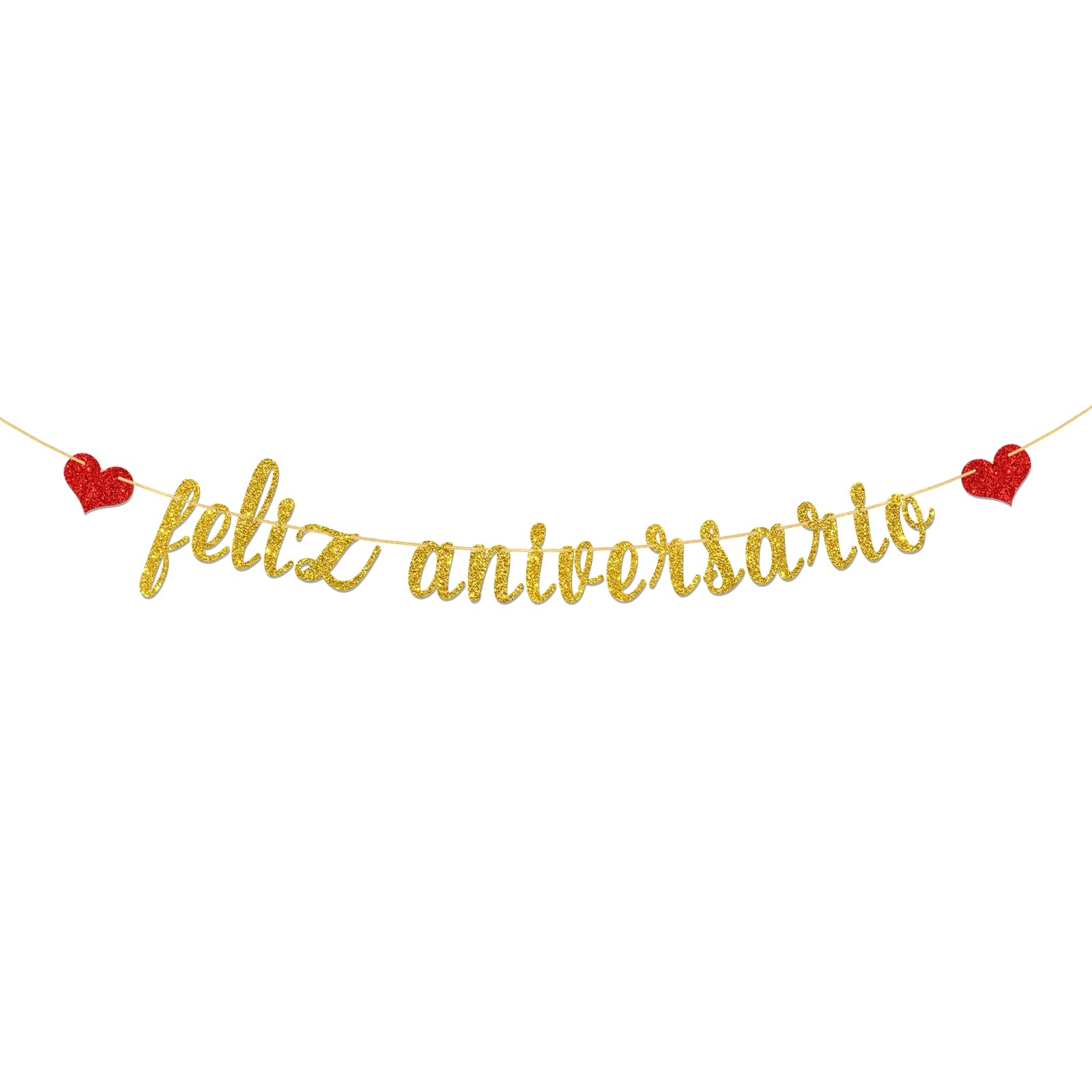 Amazon T minimalist Feliz Aniversario Banner Spanish Happy Anniversary Theme Party Decorations Fiesta Mexican Theme Sign Gold 9 5 Feet Home Kitchen