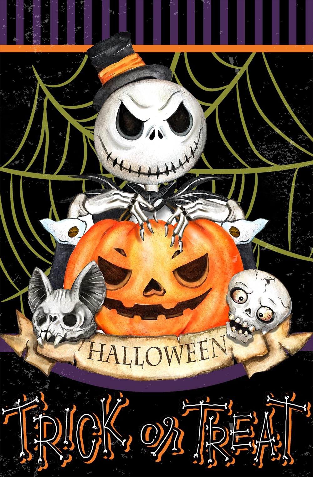 Amazon Texupday Halloween Trick Or Treat Nightmare Before Christmas Pumpkin Decoration Vertical House Flag Holiday Rustic Farmhouse Party Outdoor Yard Banner 28 X 40 Patio Lawn Garden