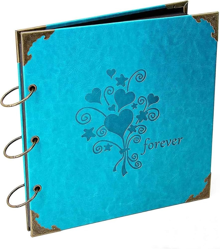 Amazon ToioM DIY 3 Ring Binder Refillable Personalized Scrapbook Photo Album Wedding Memories Guest Book F blue Home Kitchen