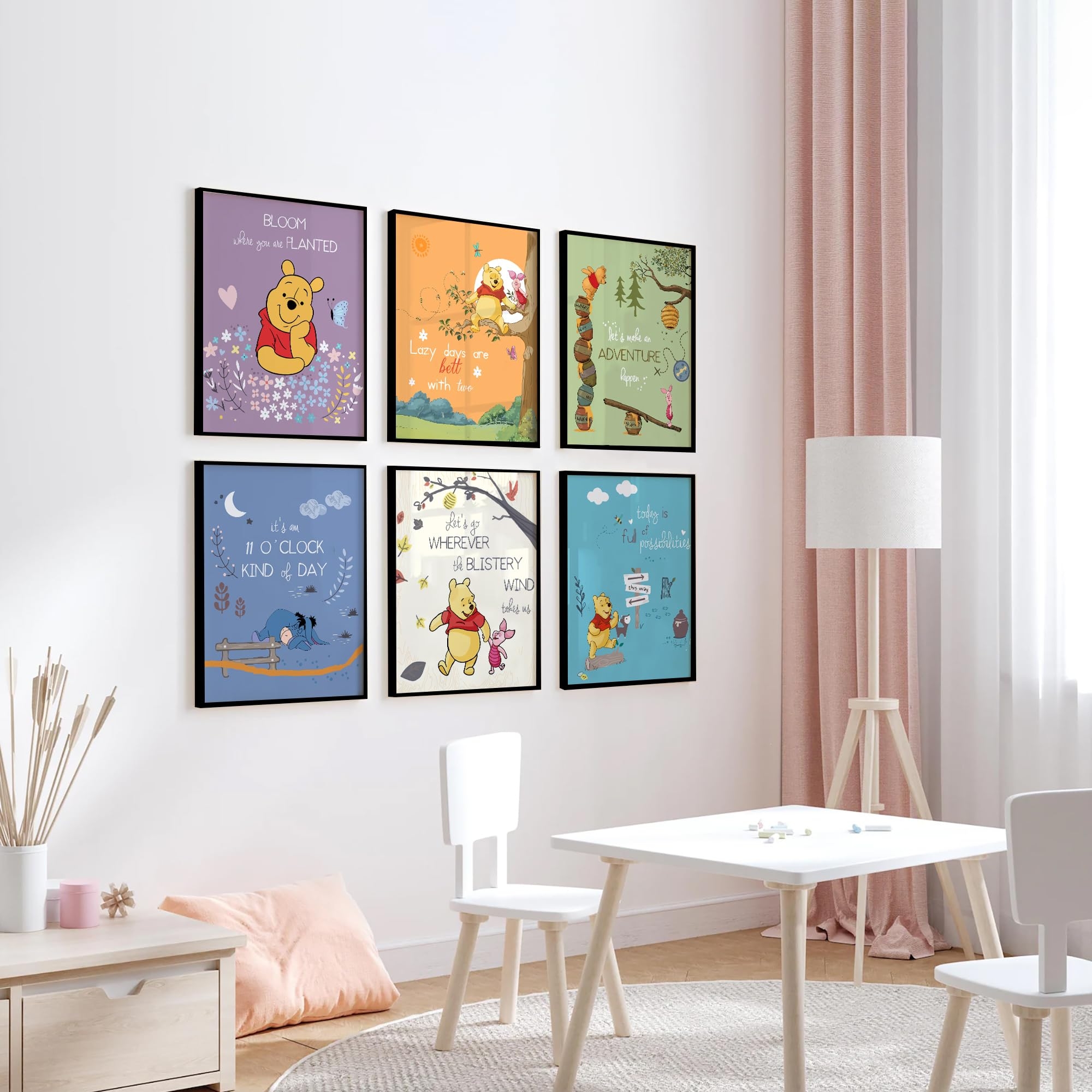 Amazon W O W A Winnie The Pooh Nursery Wall Decor Set Of 6 Posters And Room Decorations For Girls Boys And Classrooms 8 x10 UNFRAMED Posters Prints