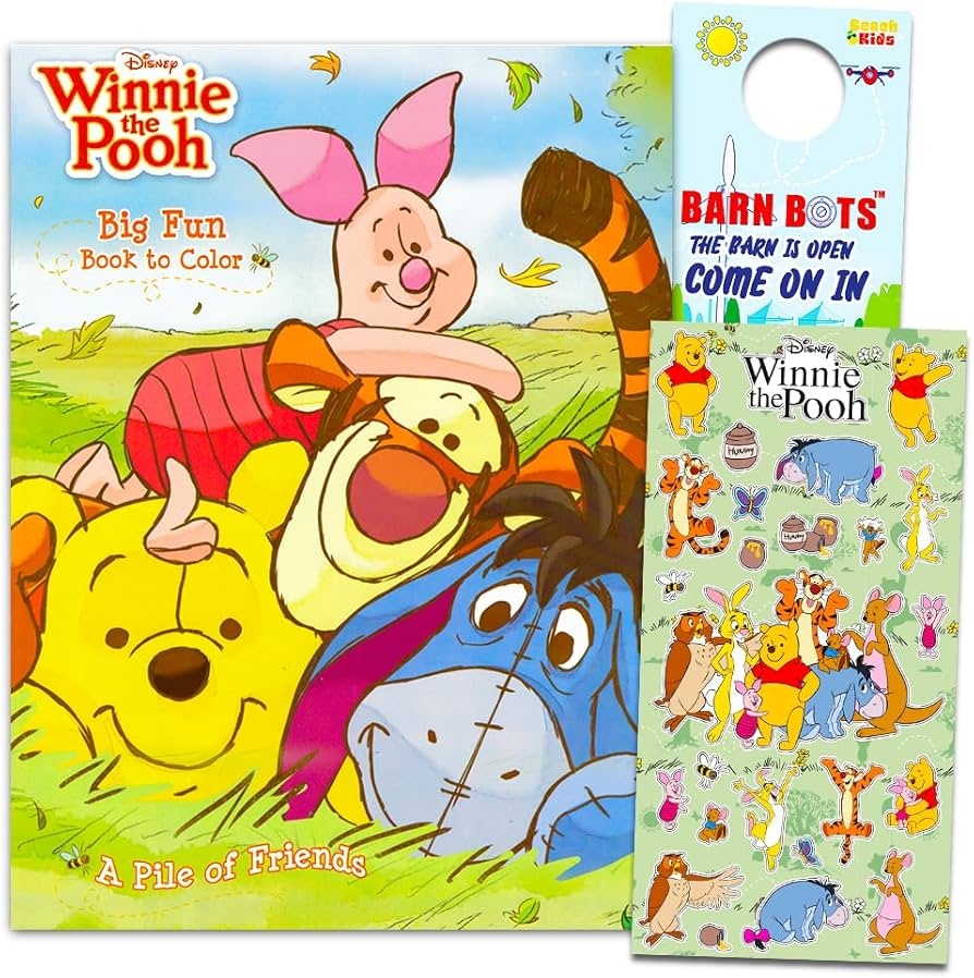 Amazon Winnie The Pooh Coloring Book With Stickers 80 Page Coloring Book With Winnie The Pooh Stickers Pack Toys Games