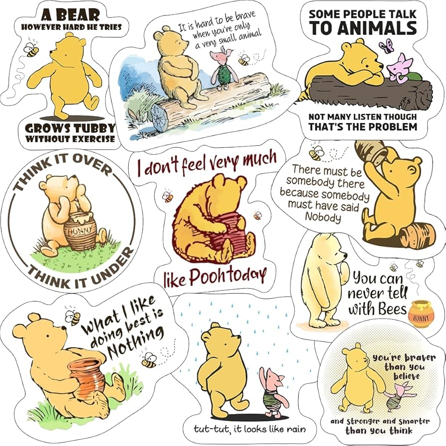 Amazon XL Classic Winnie The Pooh Decals Stickers Party Favors Gifts Birthday Party Supplies Laptop Decal Toys Games