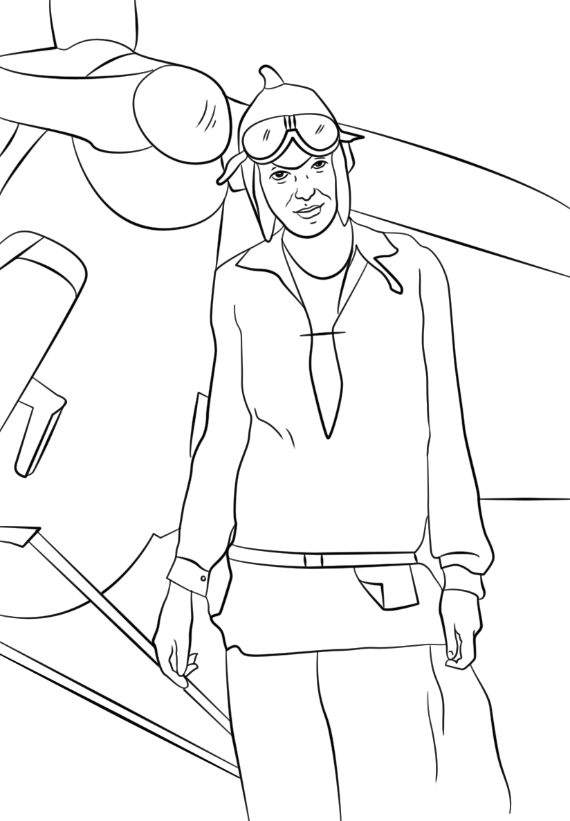 Amelia Earhart Coloring Page Free Printable