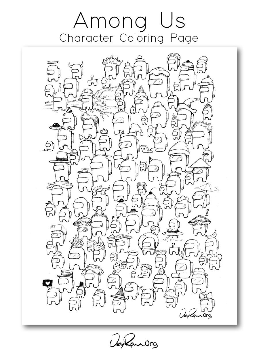 among us character coloring pages