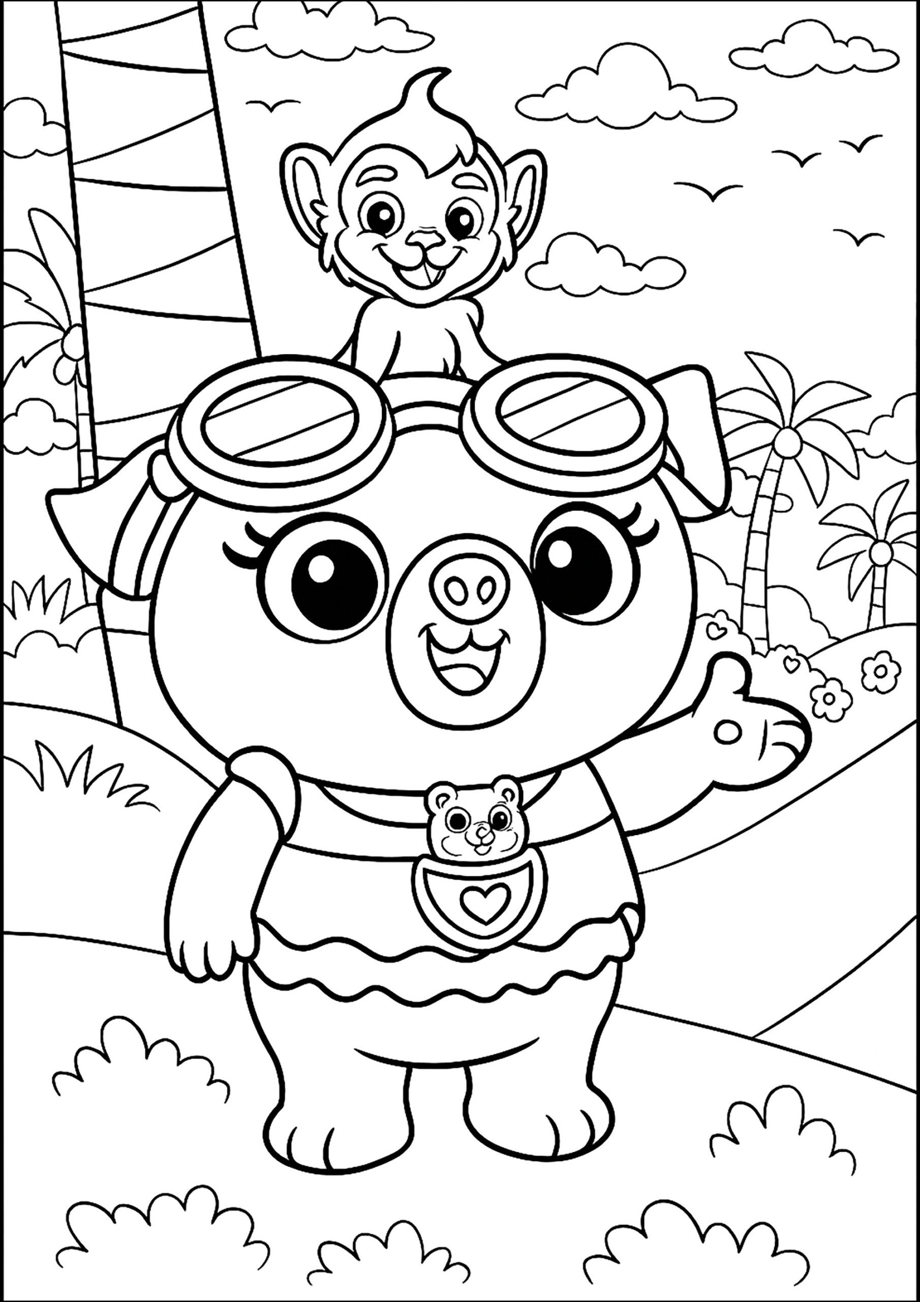An Adorable Pug And His Mouse Best Friend Chip And Potato Coloring Pages