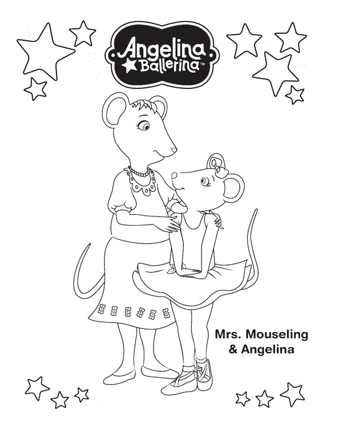 coloring pages of angelina ballerina