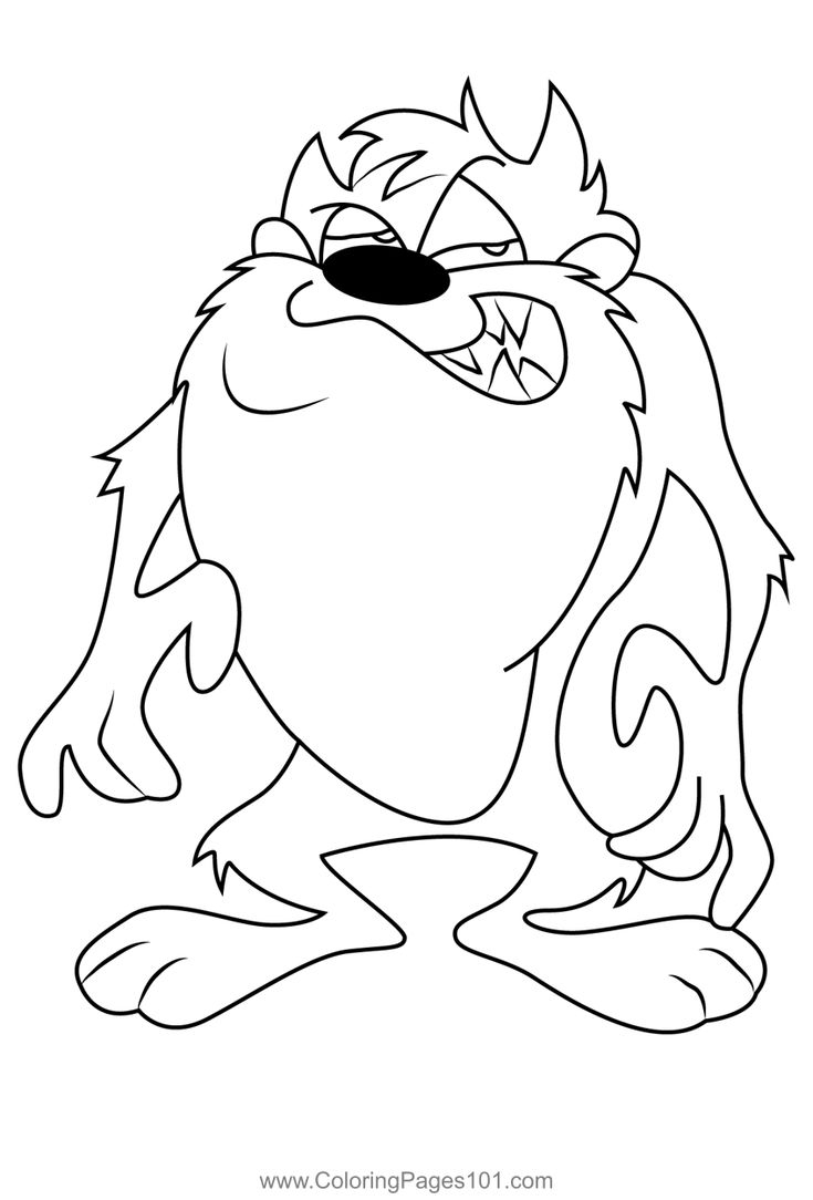 Angry Tasmanian Devil Coloring Page