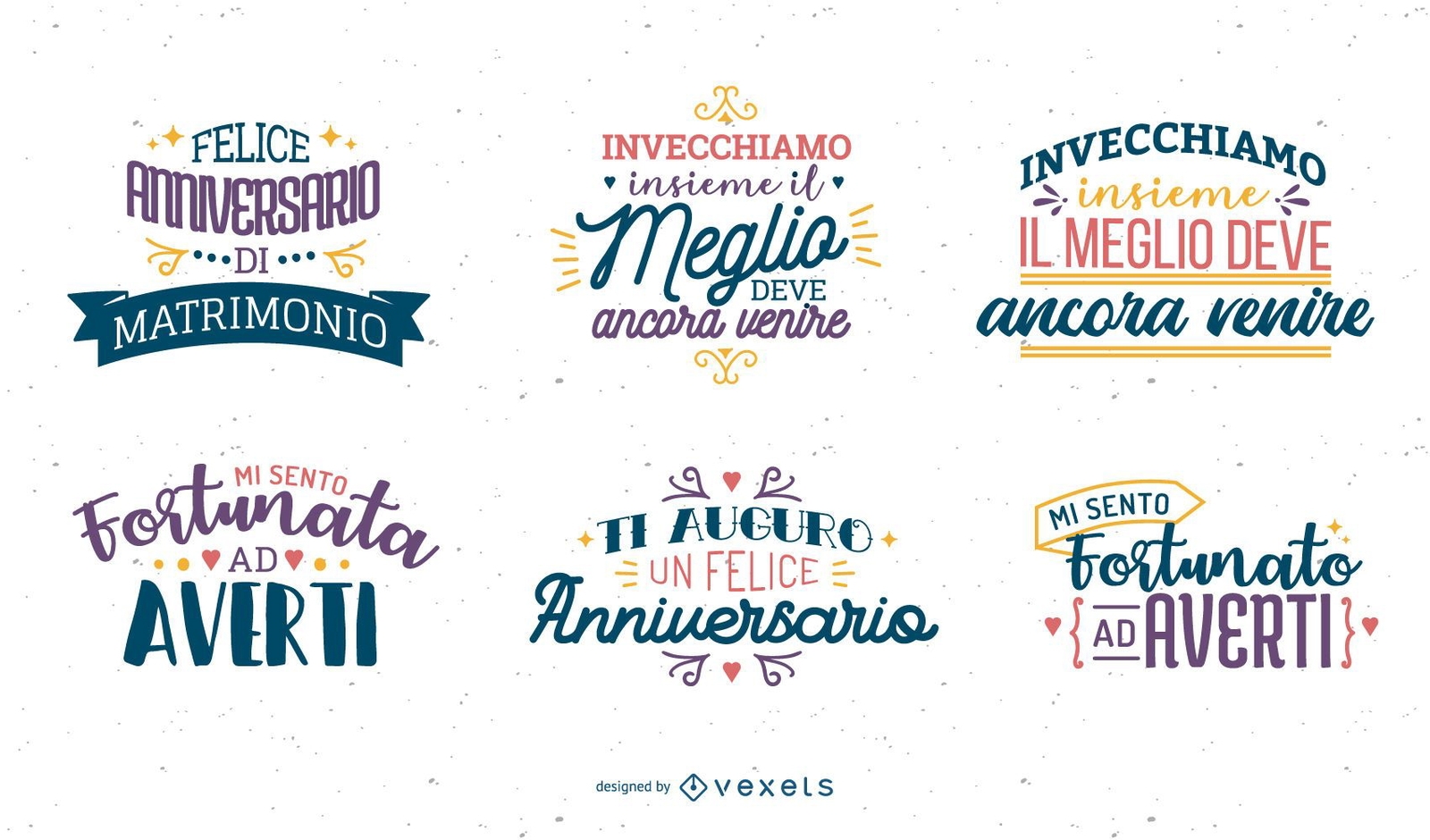 Anniversary Lettering Italian Set Vector Download