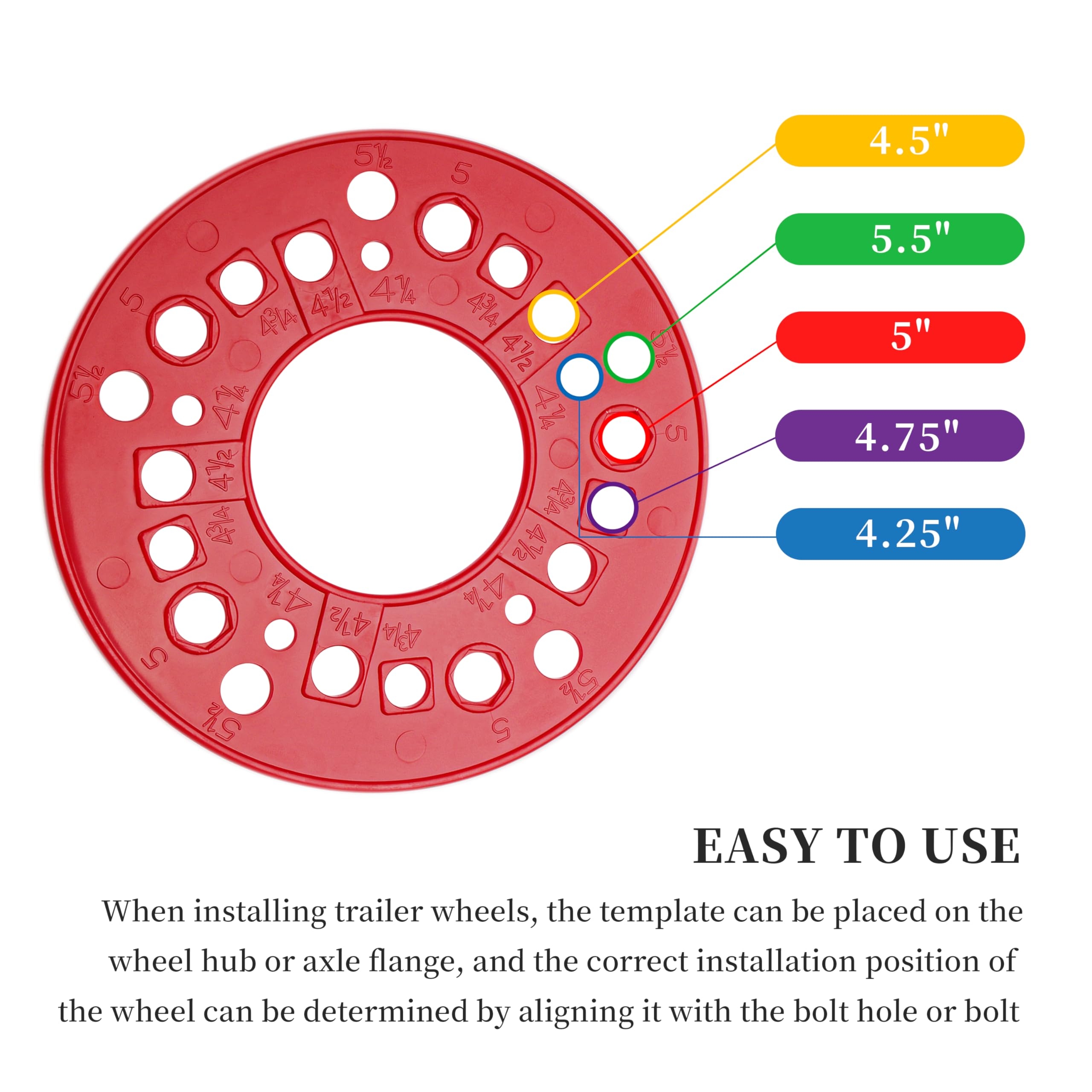 AOQIVIS Wheel Bolt Pattern Measuring Tool Trailer Axle Bolt Circle Template 5 Lug Bolt Pattern Template for Lug Bolt Pattern Measuring 1pack Amazon co uk Automotive