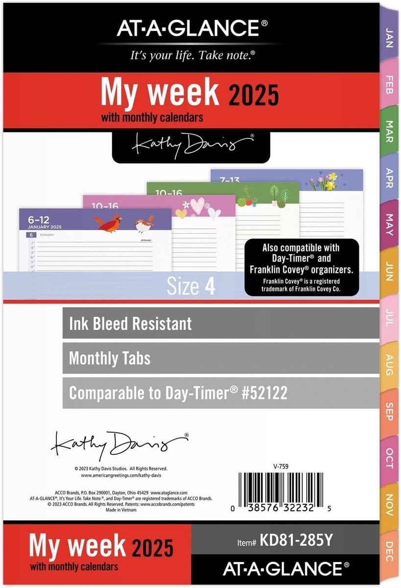 AT A GLANCE 2025 Planner Refill Weekly Monthly 5 1 2 X 8 1 2 Size 4 KD81 285Y EBay
