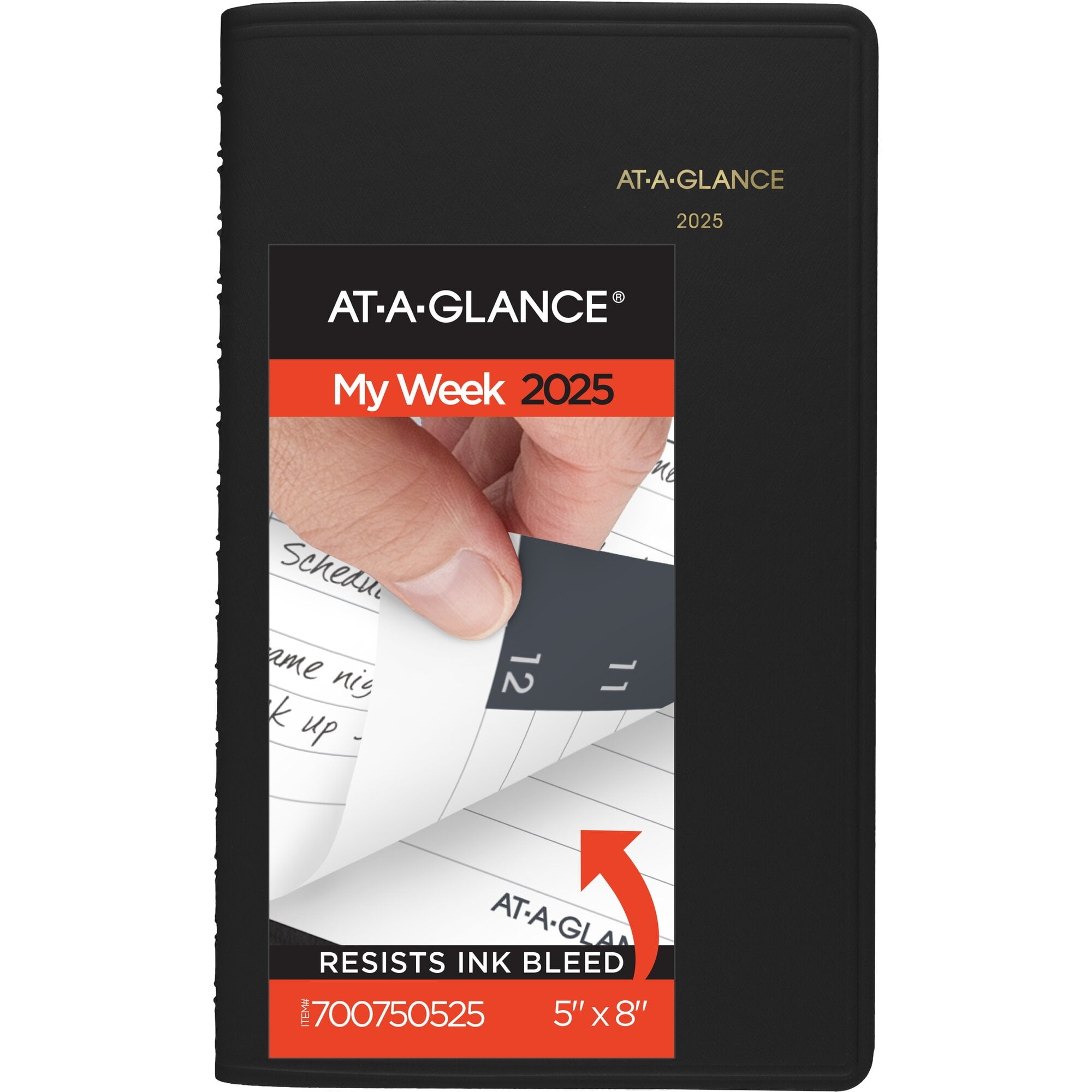 AT A GLANCE 2025 Weekly Appointment Book Planner Black Small 5 X 8 Weekly Walmart