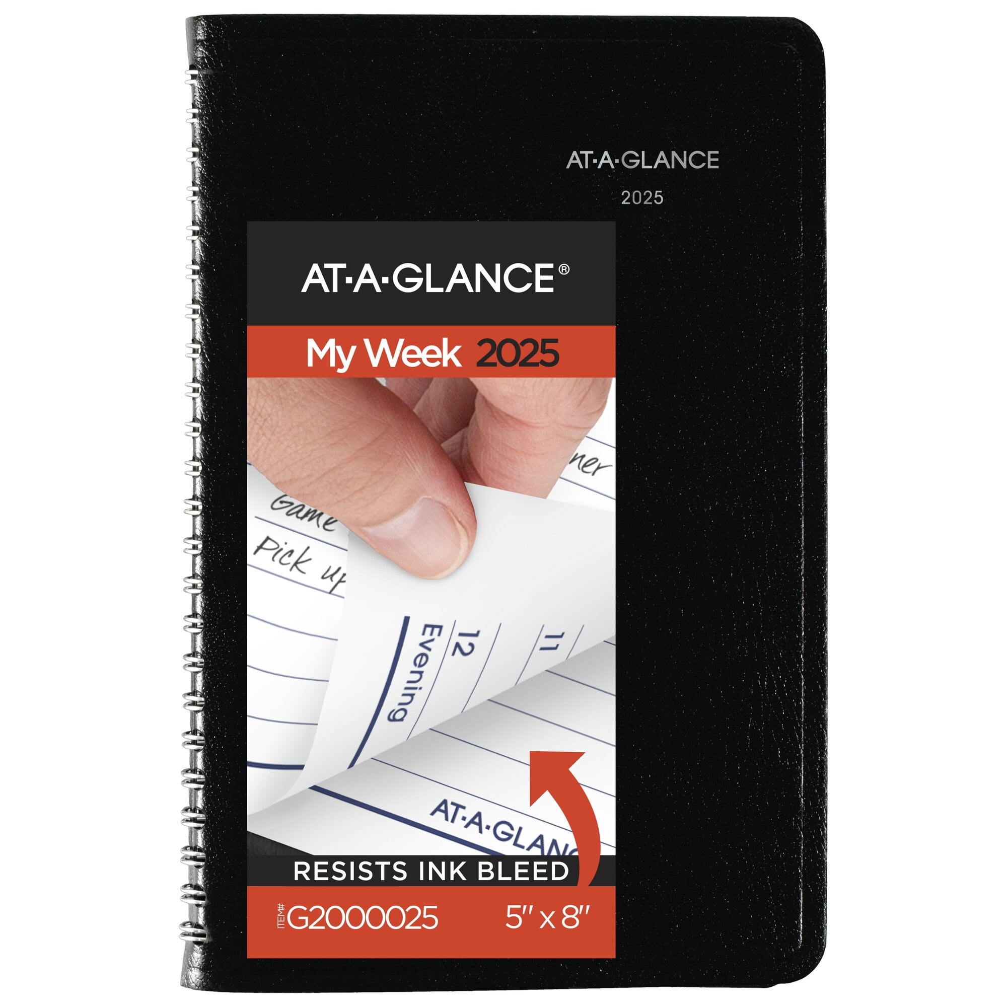 AT A GLANCE 2025 Weekly Appointment Book Planner Black Small 5 X 8 Weekly Walmart