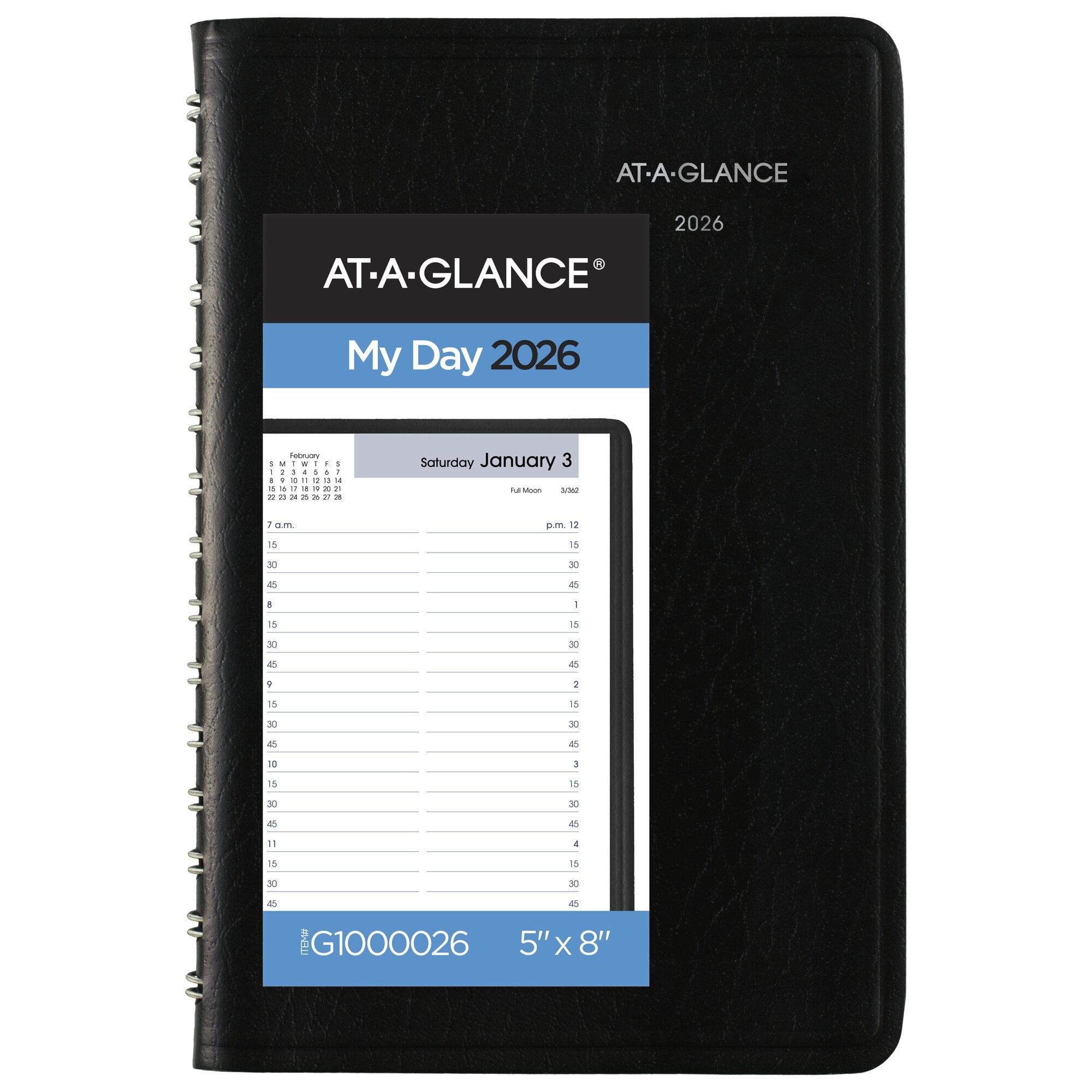 AT A GLANCE DayMinder 2025 Basic Daily Planner Black Small 5 X 8 Daily Walmart