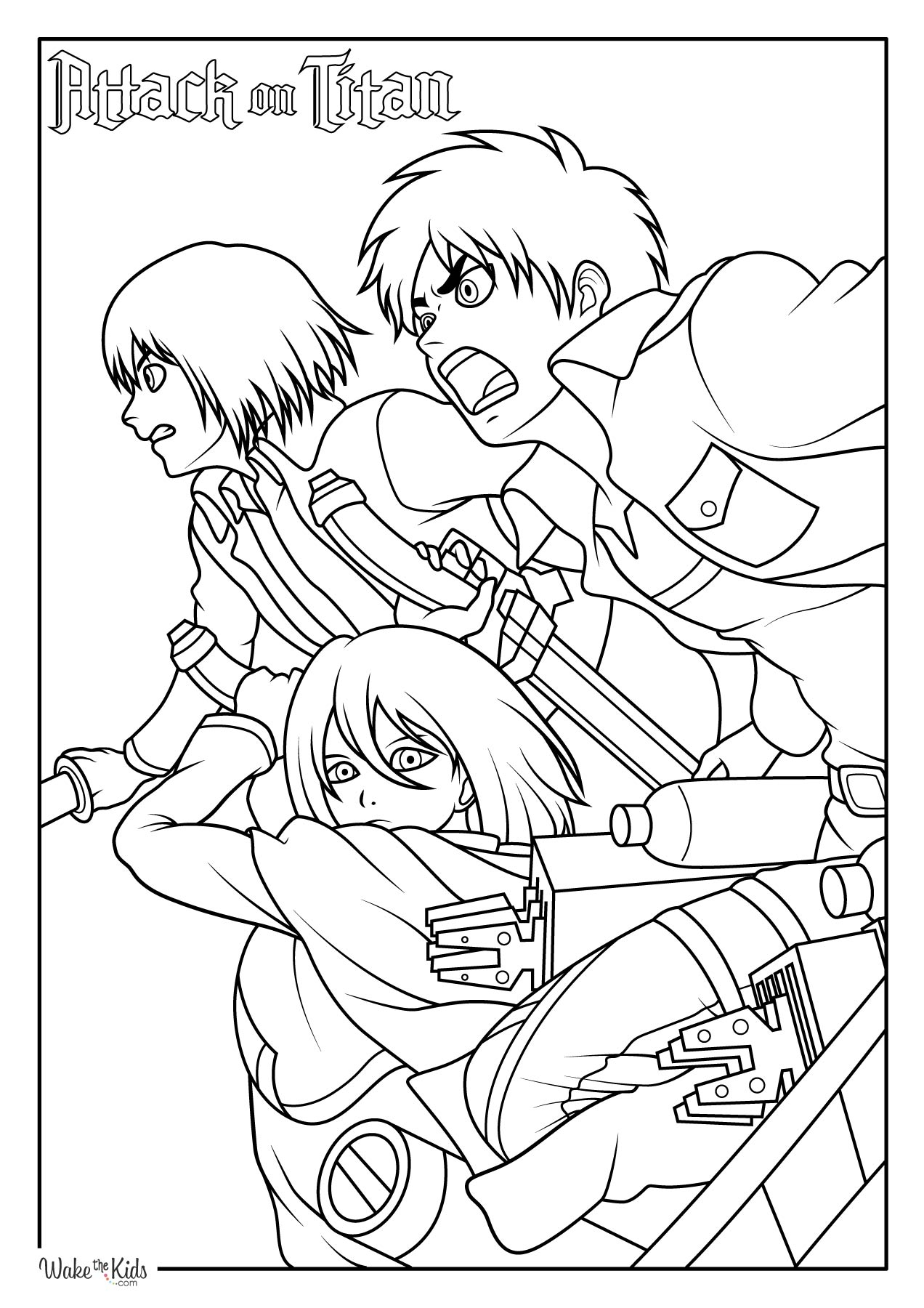 Attack On Titan Coloring Pages Free Printable PDFs WakeTheKids