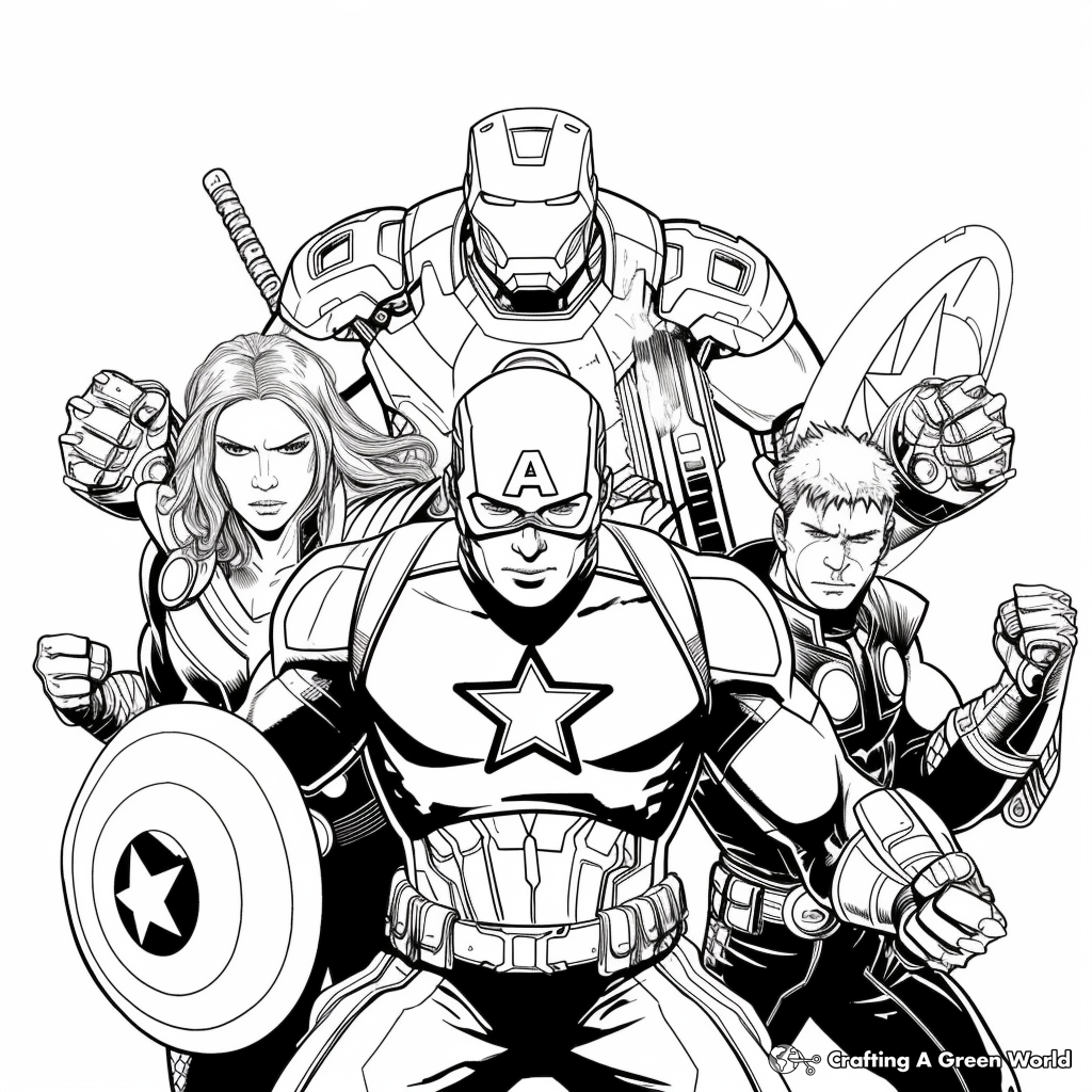 marvel avengers pictures to color