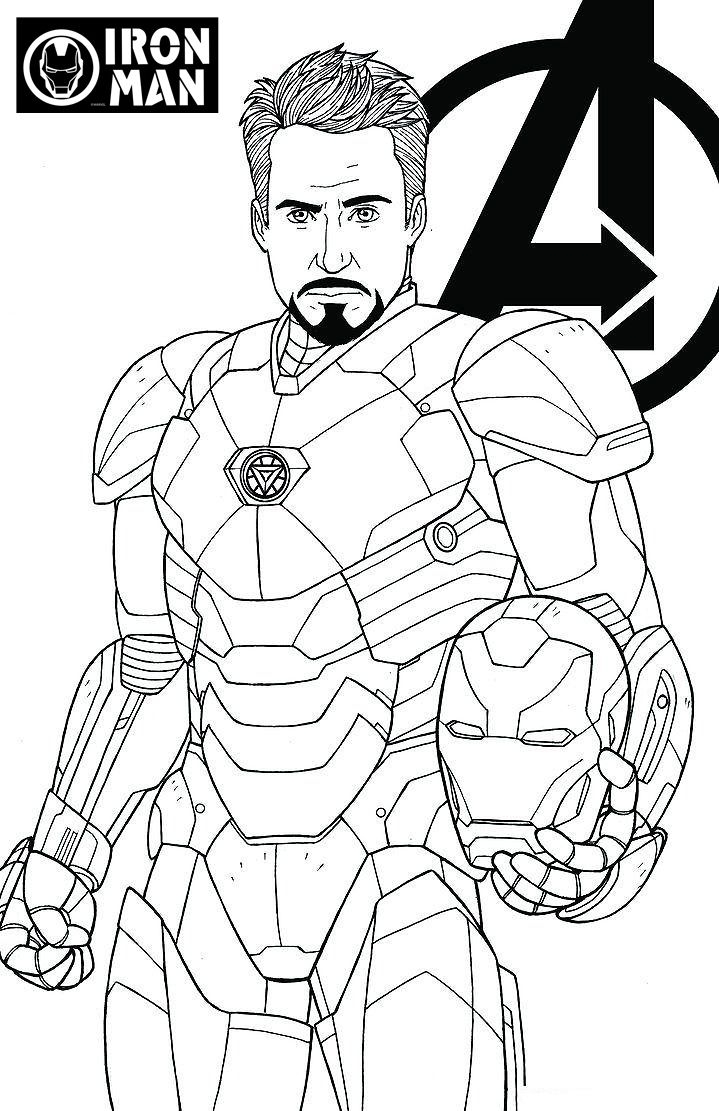 Avengers Endgame Iron Man Tony Stark Coloring Page BubaKids