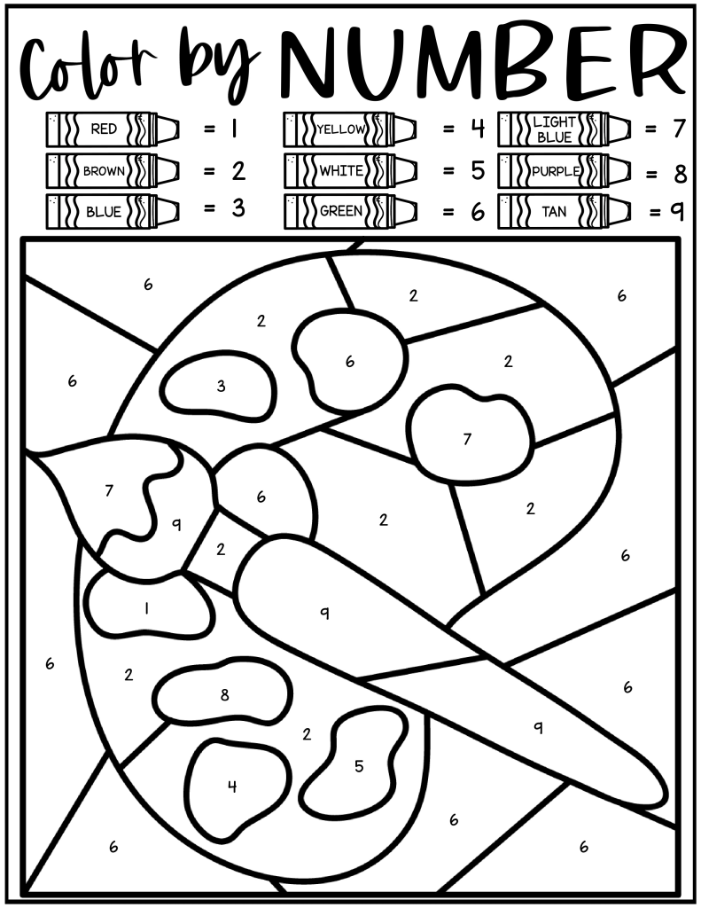 Back To School Color By Number Coloring Sheets Our Kid Things