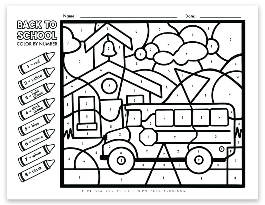 color by numbers sheets