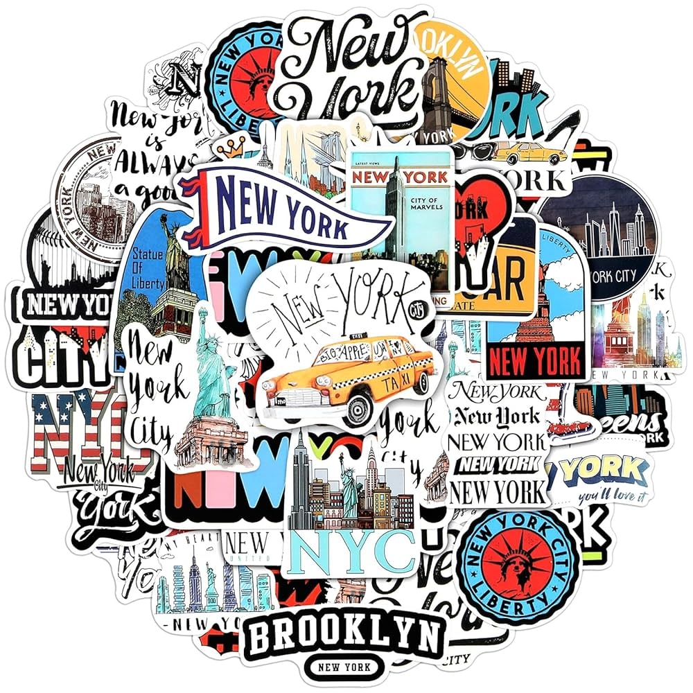 Backpack Poncho 50 PCS New York State Stickers Waterproof Vinyl Decals For Laptop Water Bottles Rain Poncho With Backpack Cover