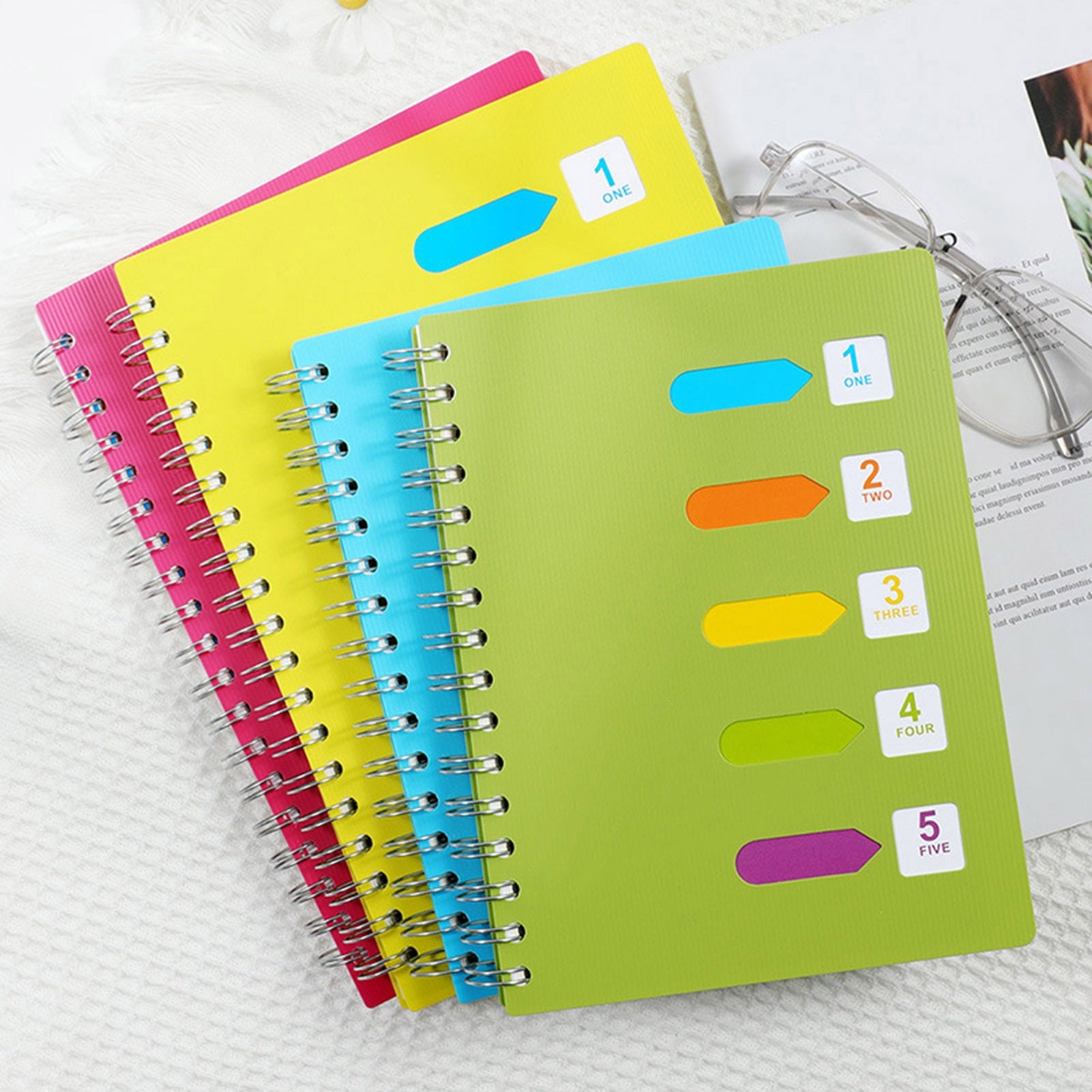 spiral notebook with dividers