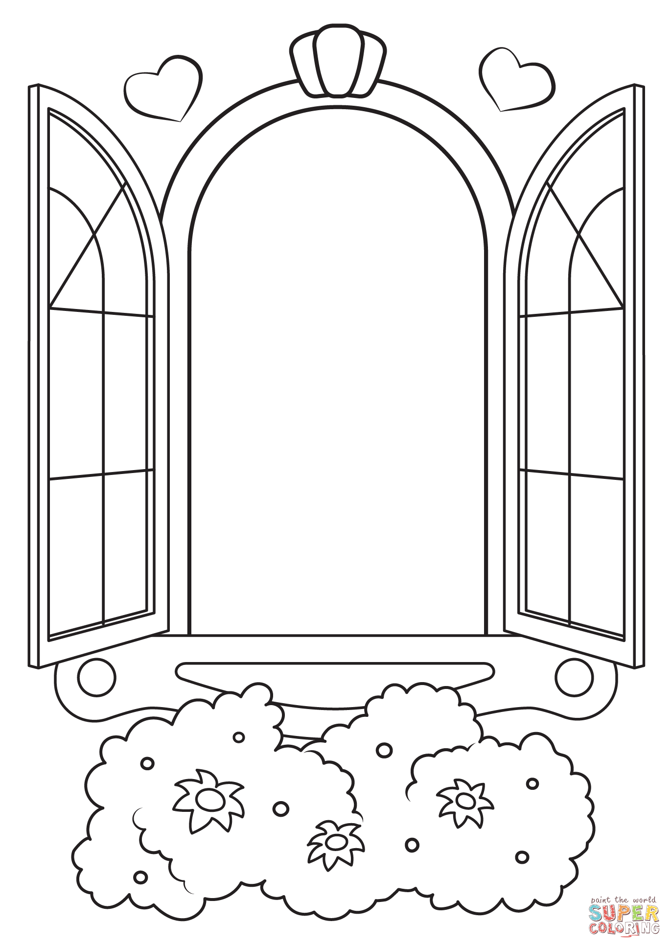 coloring page of a window