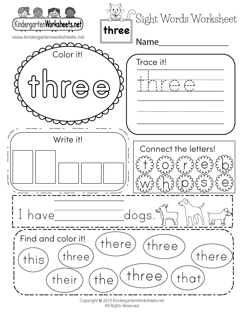 free sight word sheets