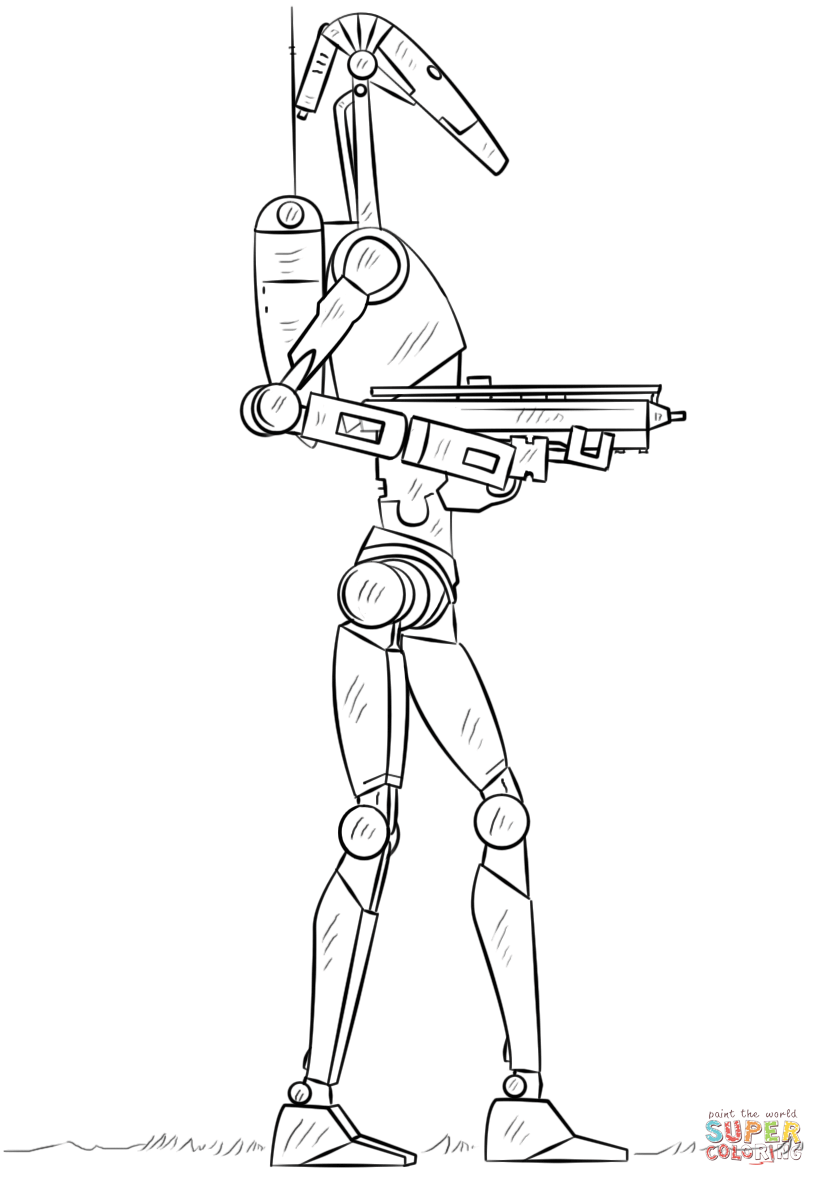 Battle Droid Coloring Page Free Printable