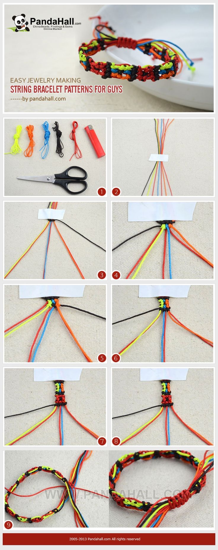 Bead Easy String Friendship Bracelets Tutorial How To Make Thread Bracelets With Beads Printable How To