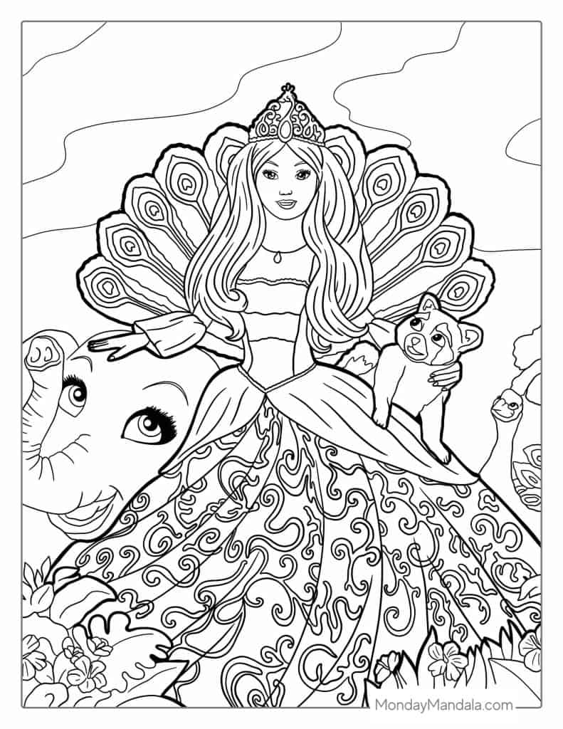 Beautiful Barbie Printable Coloring Pages Line Art Barbie Printable Coloring Pages Barbie Drawing Painting