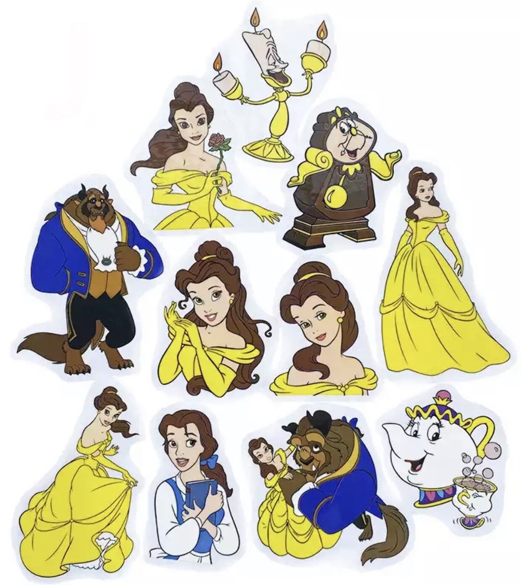 BEAUTY AND THE BEAST BELLE Stickers Large Waterproof Disney Princess Lot 11 PCS EBay