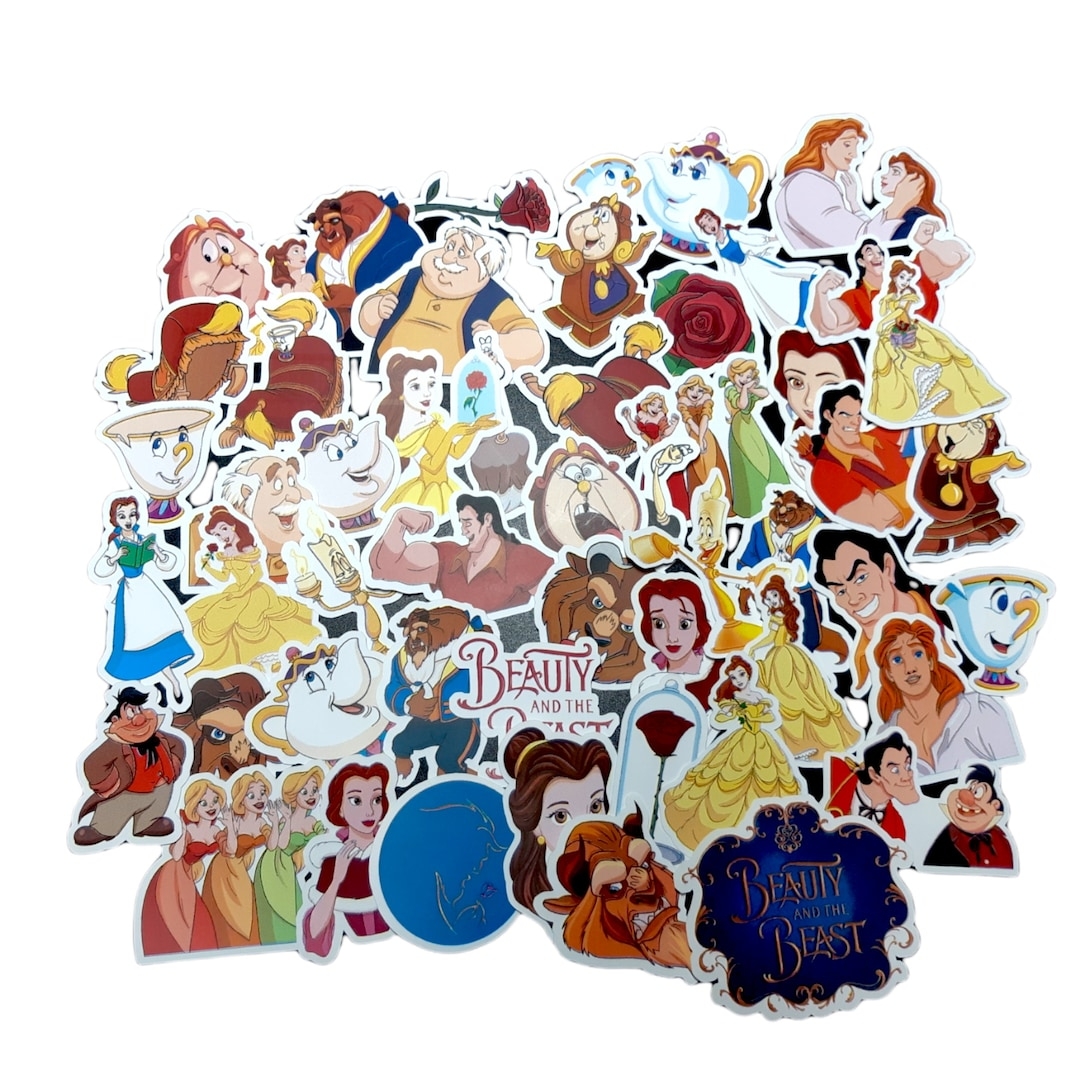 Beauty And The Beast Stickers Vinyl Sticker For Laptop Scrapbook Phone Luggage Journal Party Decoration Assorted Stickers Etsy New Zealand
