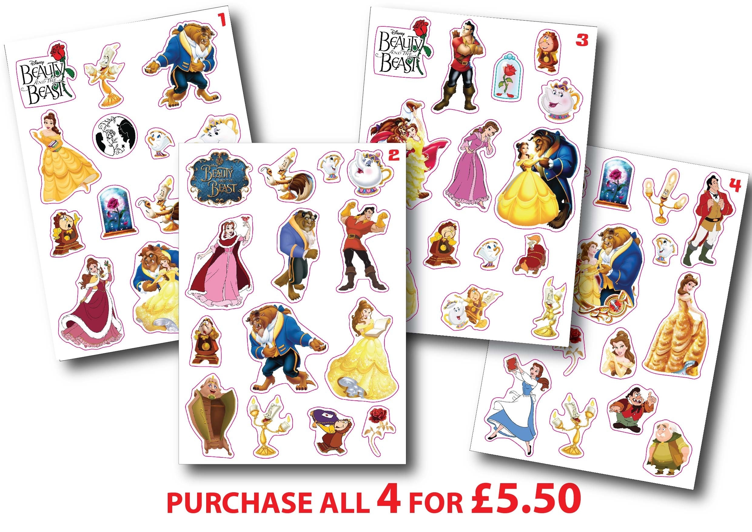 Beauty And The Beast Stickers Waterproof Vinyl Labels Etsy