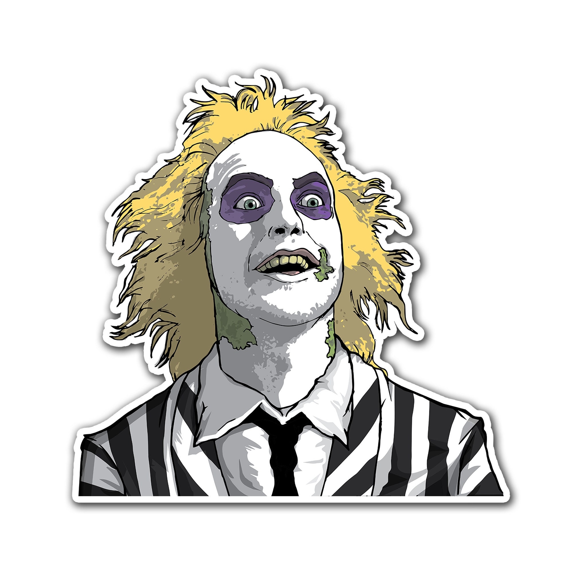 Beetlejuice Sticker Halloween Gift Laptop Sticker Halloween Stickers Tim Burton Stickers Goth Sticker Horror Movie Sticker Etsy