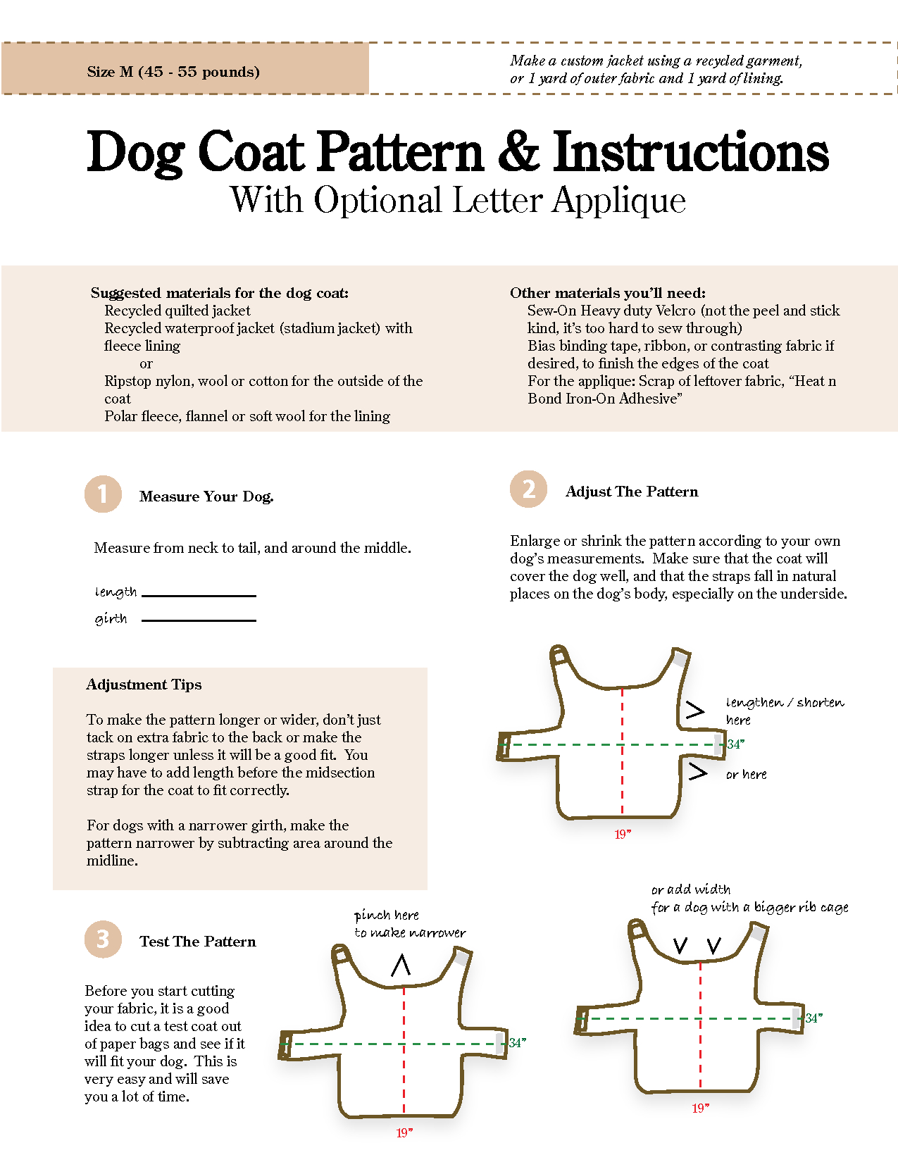 free printable dog sewing patterns