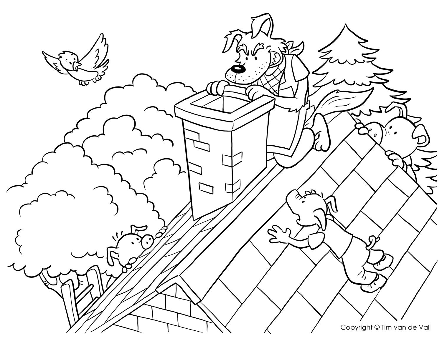coloring pages big bad wolf