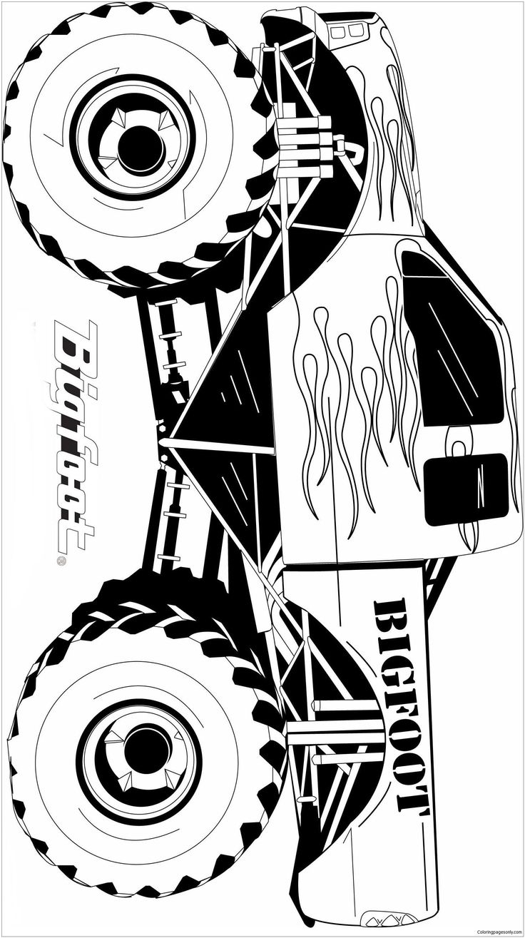 Bigfoot Monster Truck Coloring Page First Monster Truck 1979